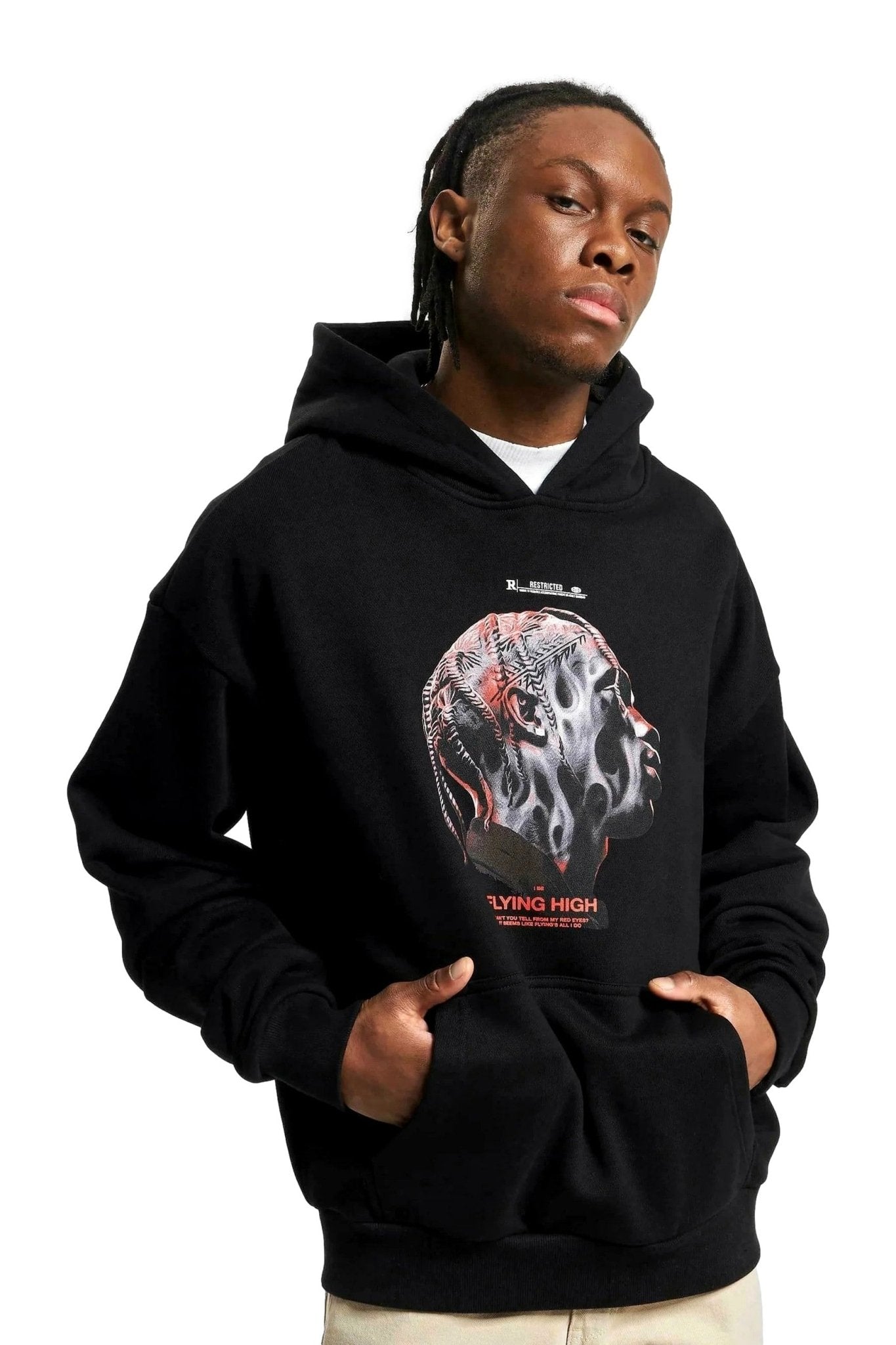 SUDADERA MISTER TEE NEGRA TRAVIS SCOTT FLYING HIGH HEAVY OVERSIZED HOODIE - AREA ZERO