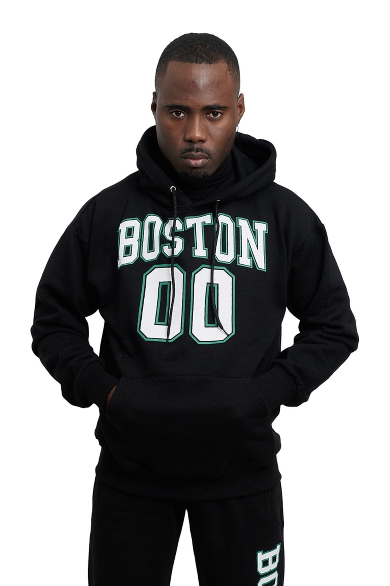 SUDADERA NEGRA BOSTON 00 HOODIE - AREA ZERO