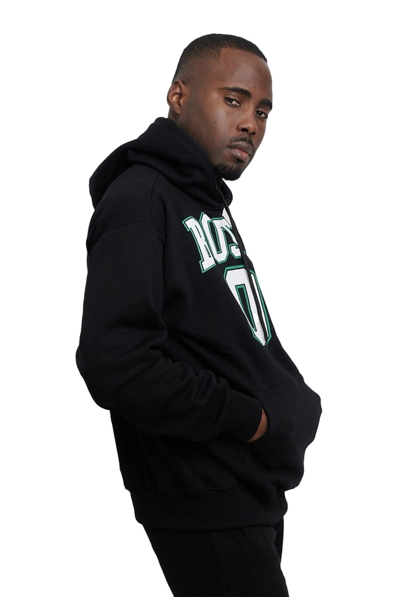 SUDADERA NEGRA BOSTON 00 HOODIE - AREA ZERO