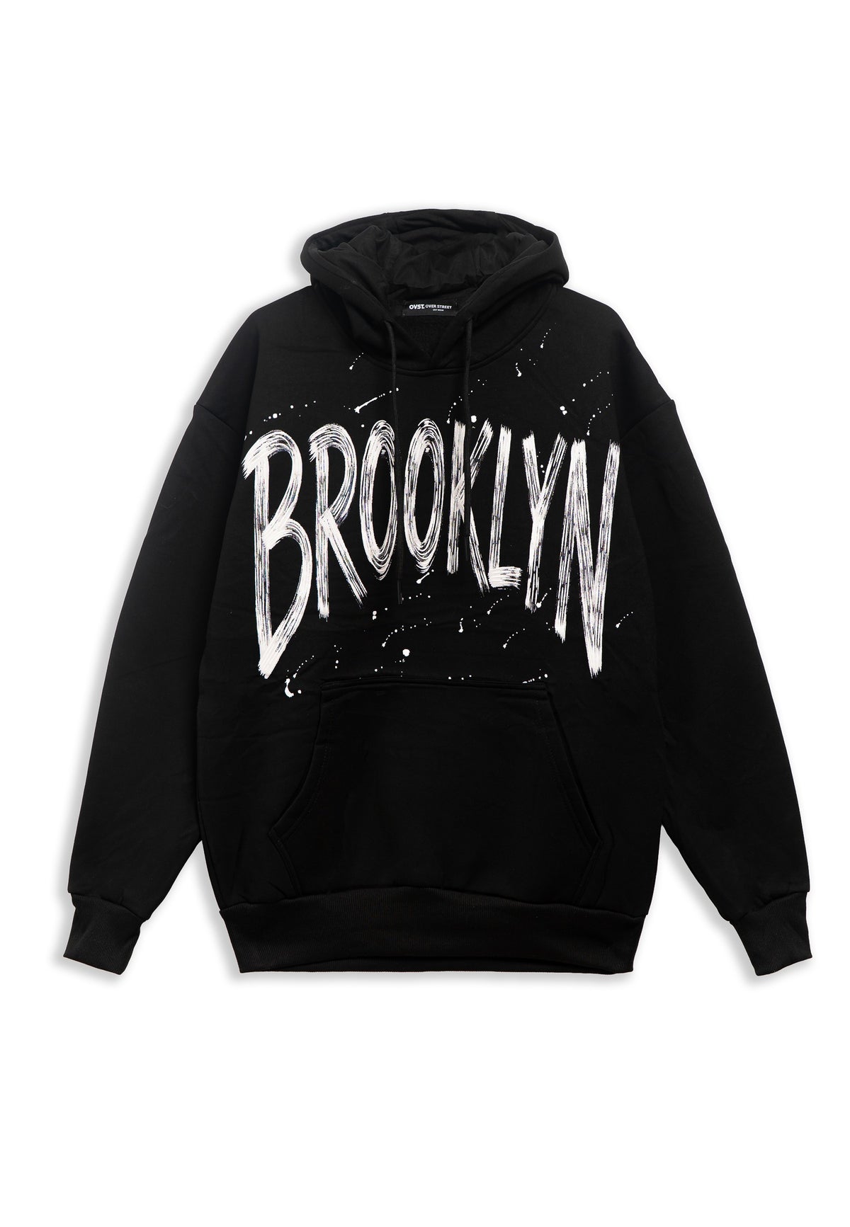 SUDADERA NEGRA BROOKLIN BRUSHED SCRIPT HOODIE