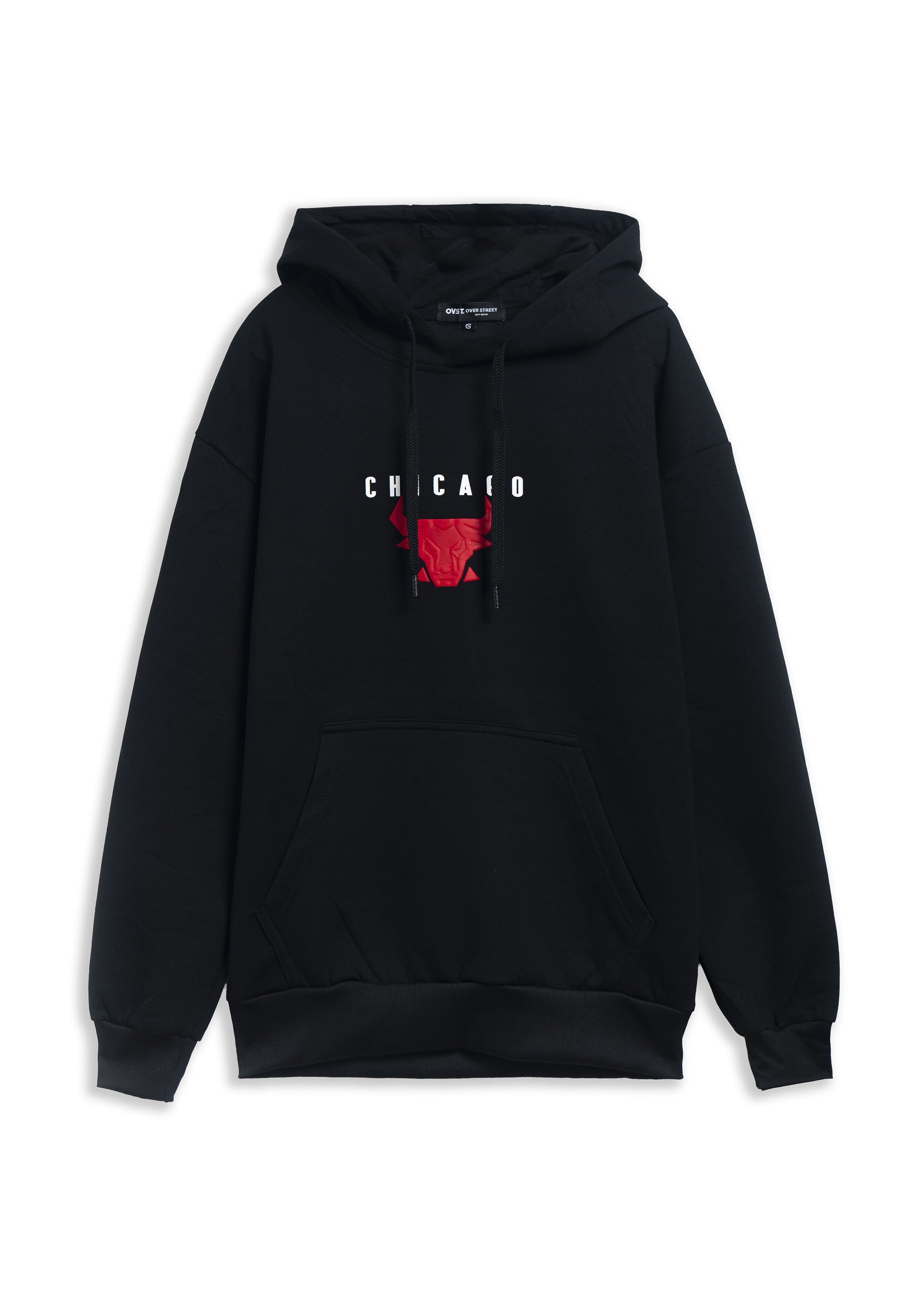 SUDADERA NEGRA BULL CHICAGO HOODIE