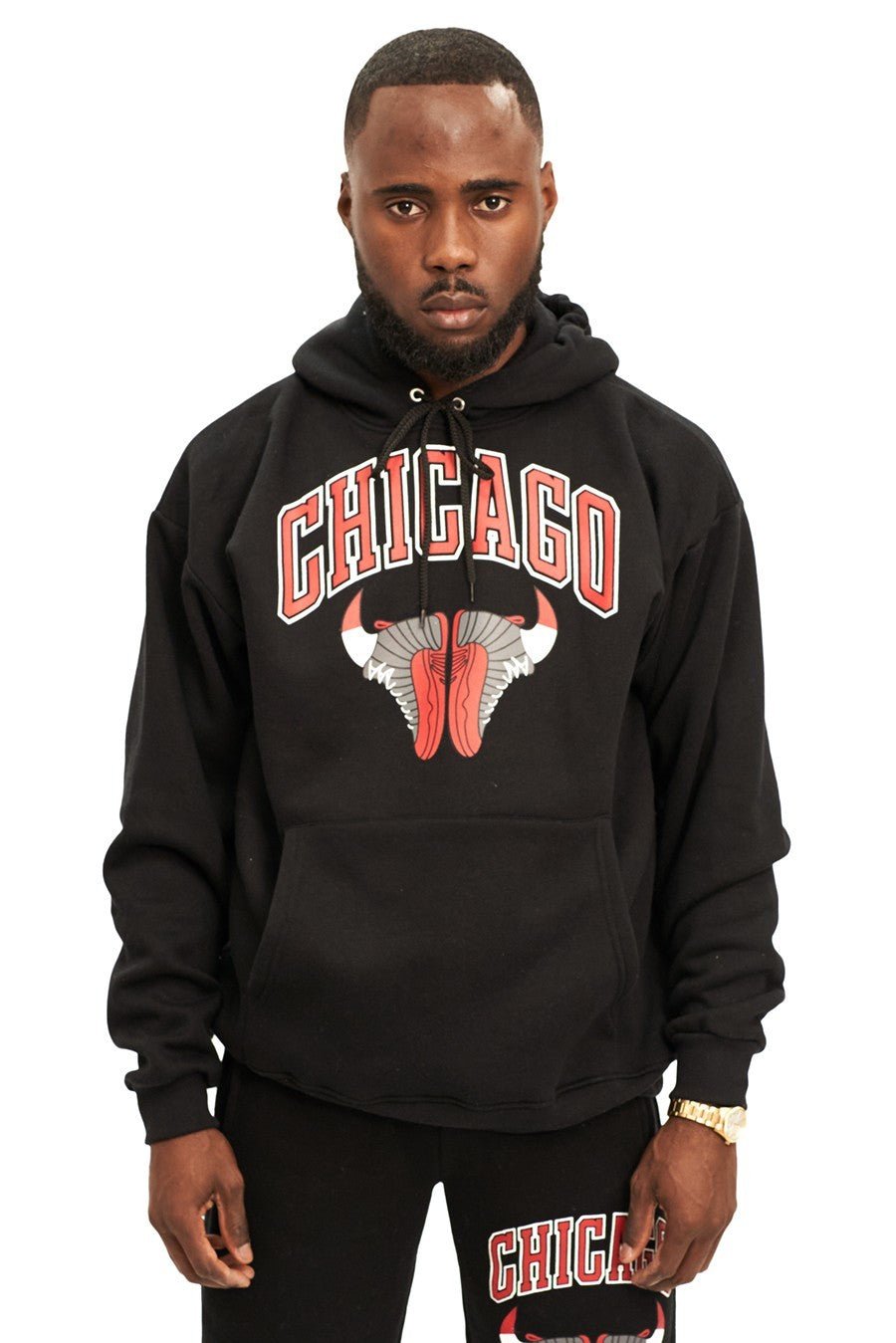 SUDADERA NEGRA CHICAGO SNEAKERS HOODIE - AREA ZERO