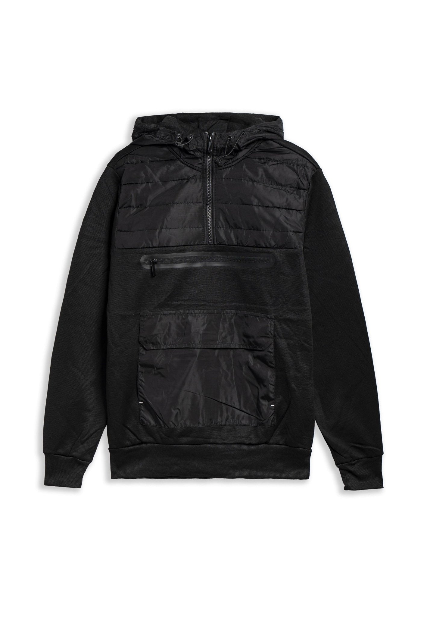 SUDADERA NEGRA FRONT POCKET HOODIE - AREA ZERO