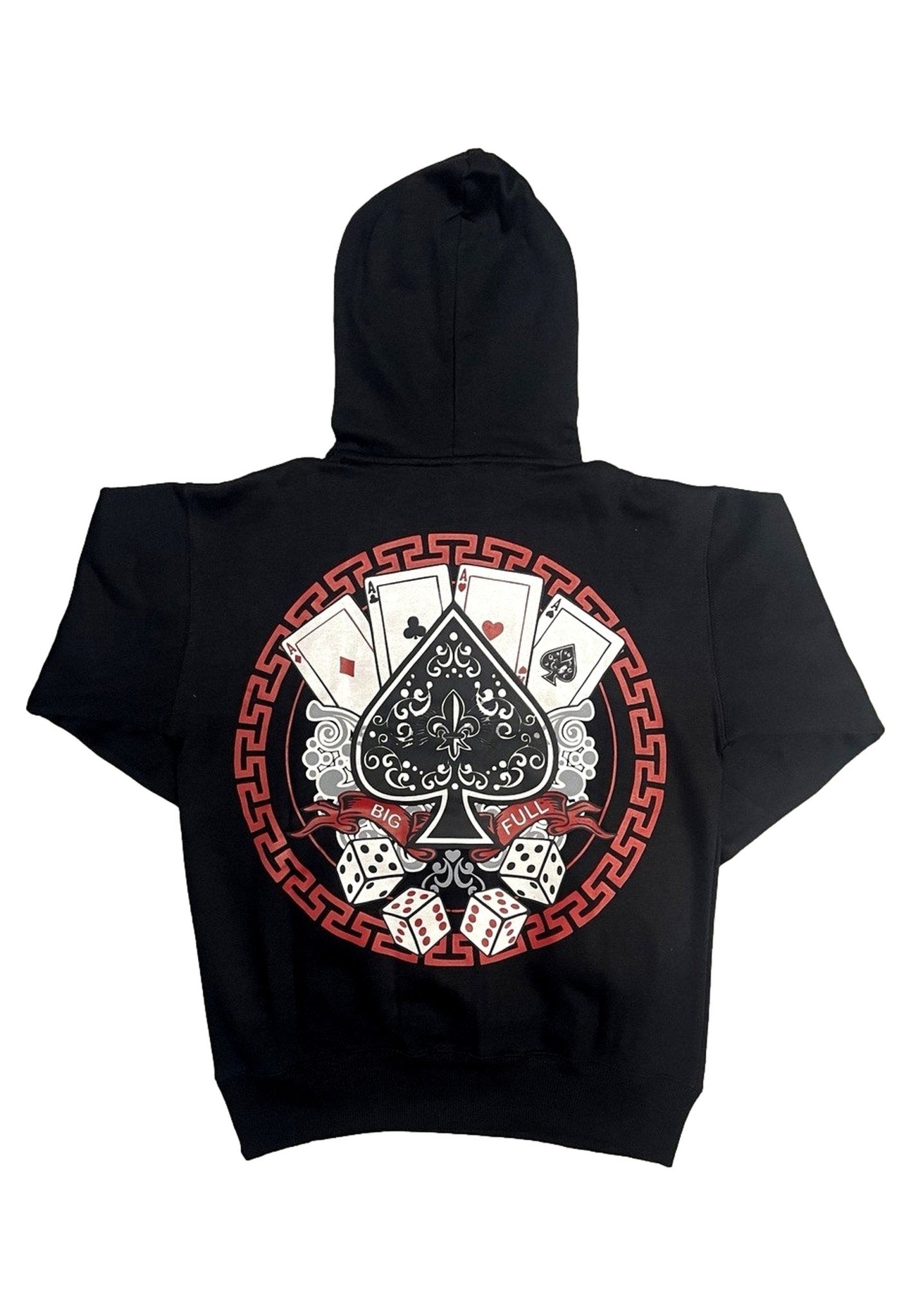 SUDADERA NEGRA POKER HOODIE - AREA ZERO