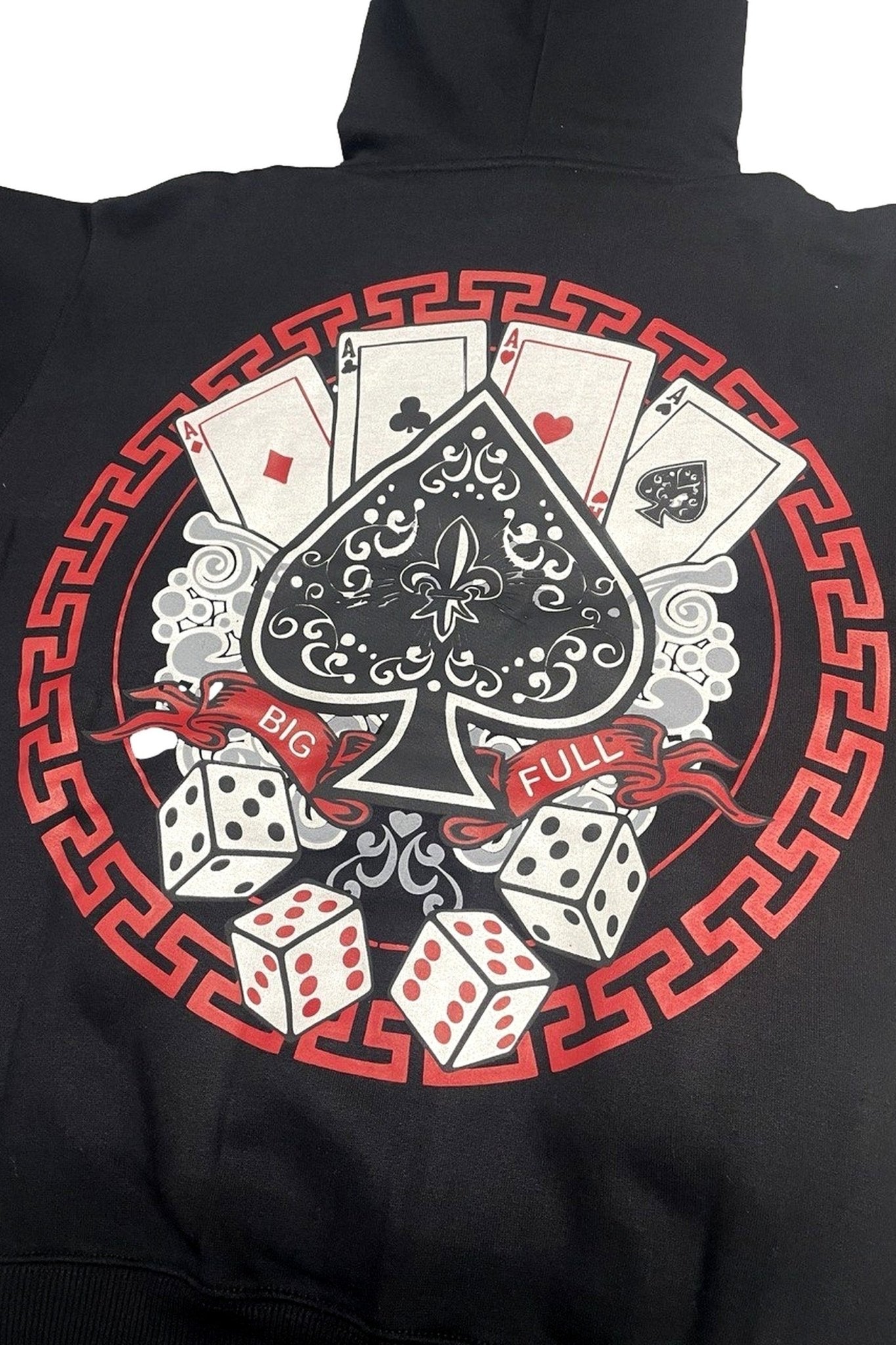 SUDADERA NEGRA POKER HOODIE - AREA ZERO