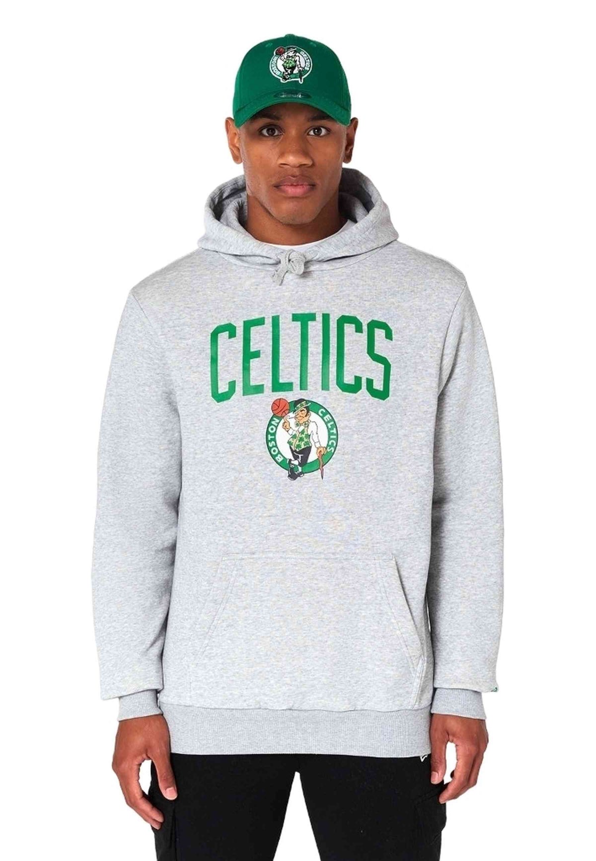 SUDADERA NEW ERA GRIS BOSTON CELTICS NBA REGULAR HOODY