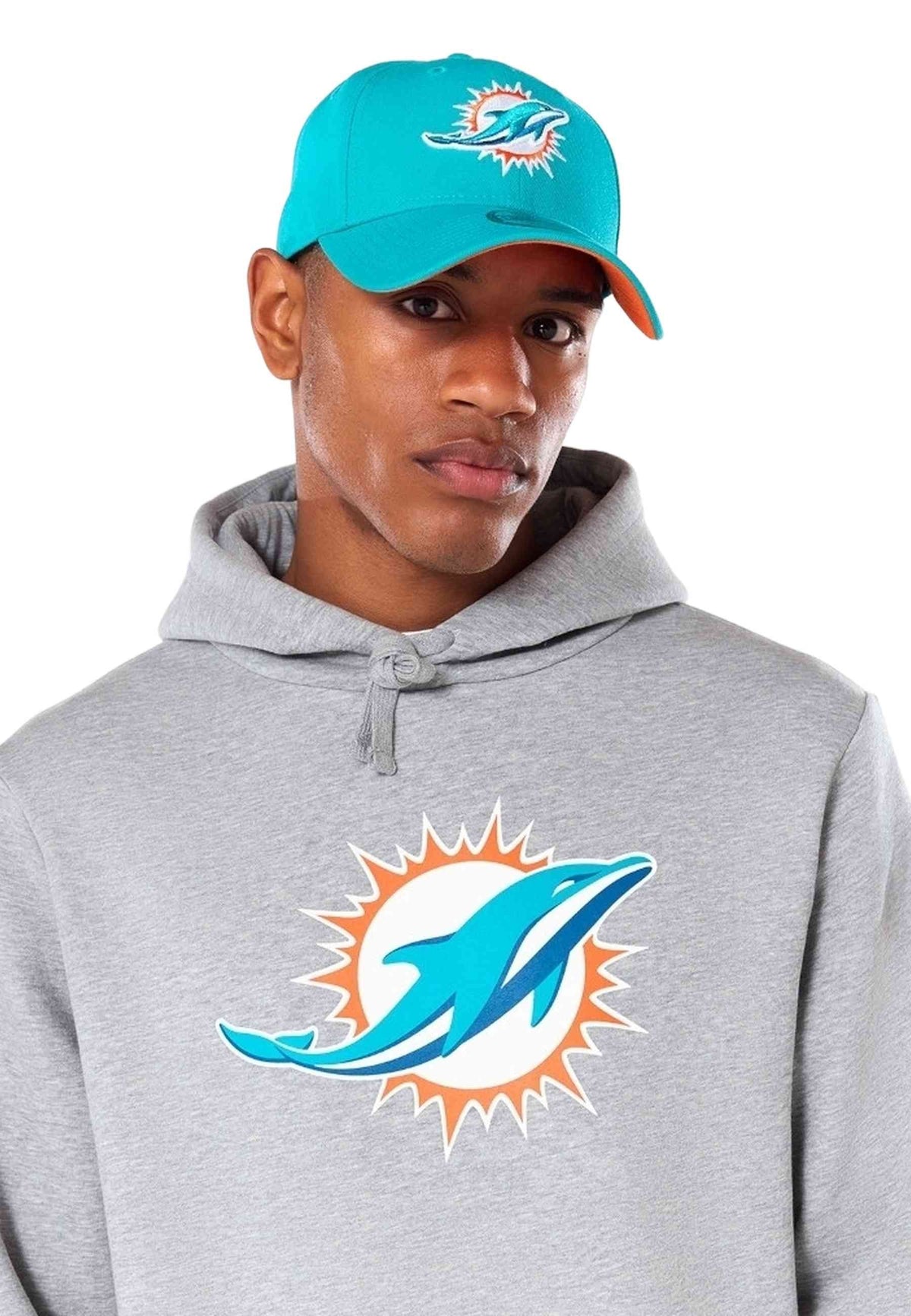SUDADERA NEW ERA GRIS MIAMI DOLPHINS NFL REGULAR HODDY