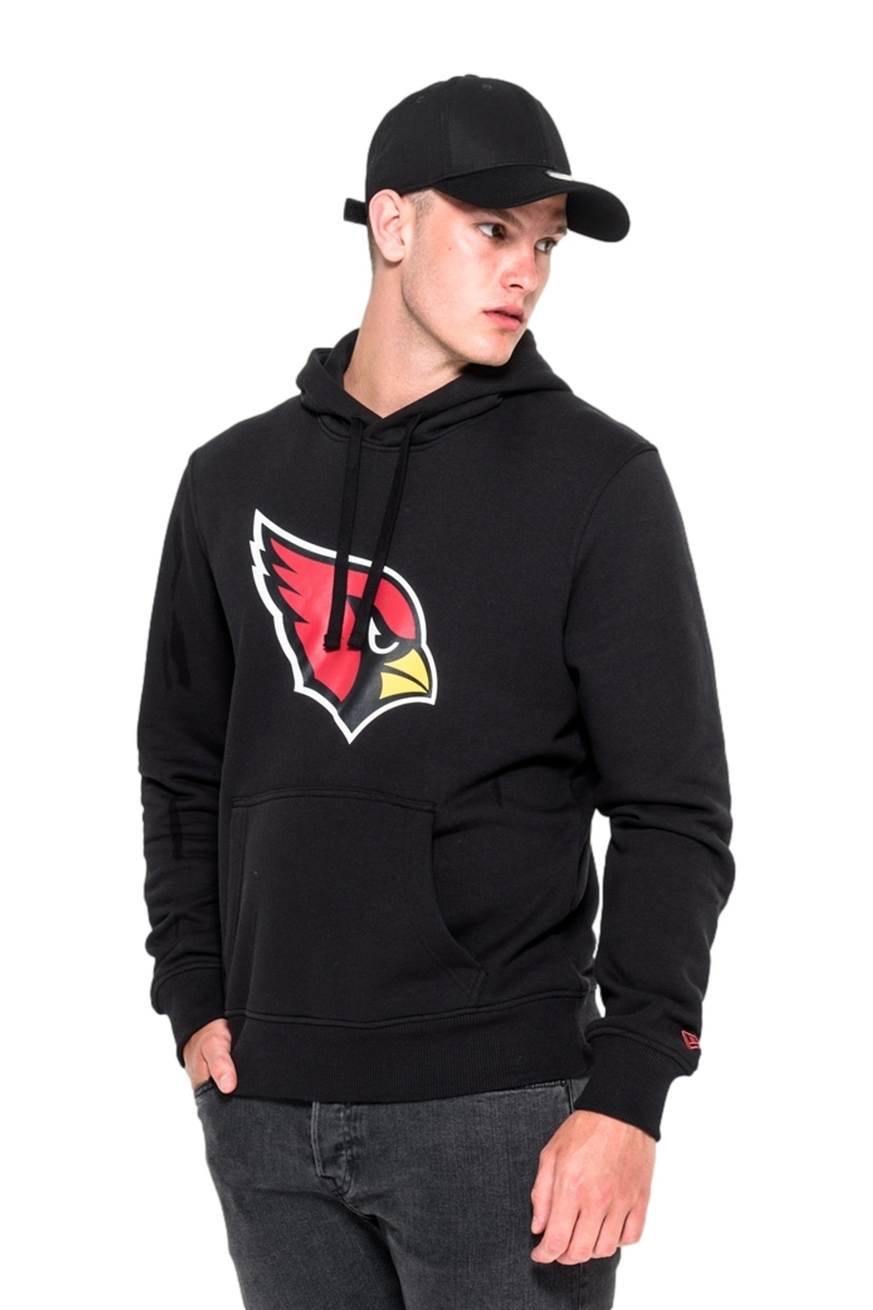 SUDADERA NEW ERA NEGRA CARDINALS TEAM LOGO PO HOODY