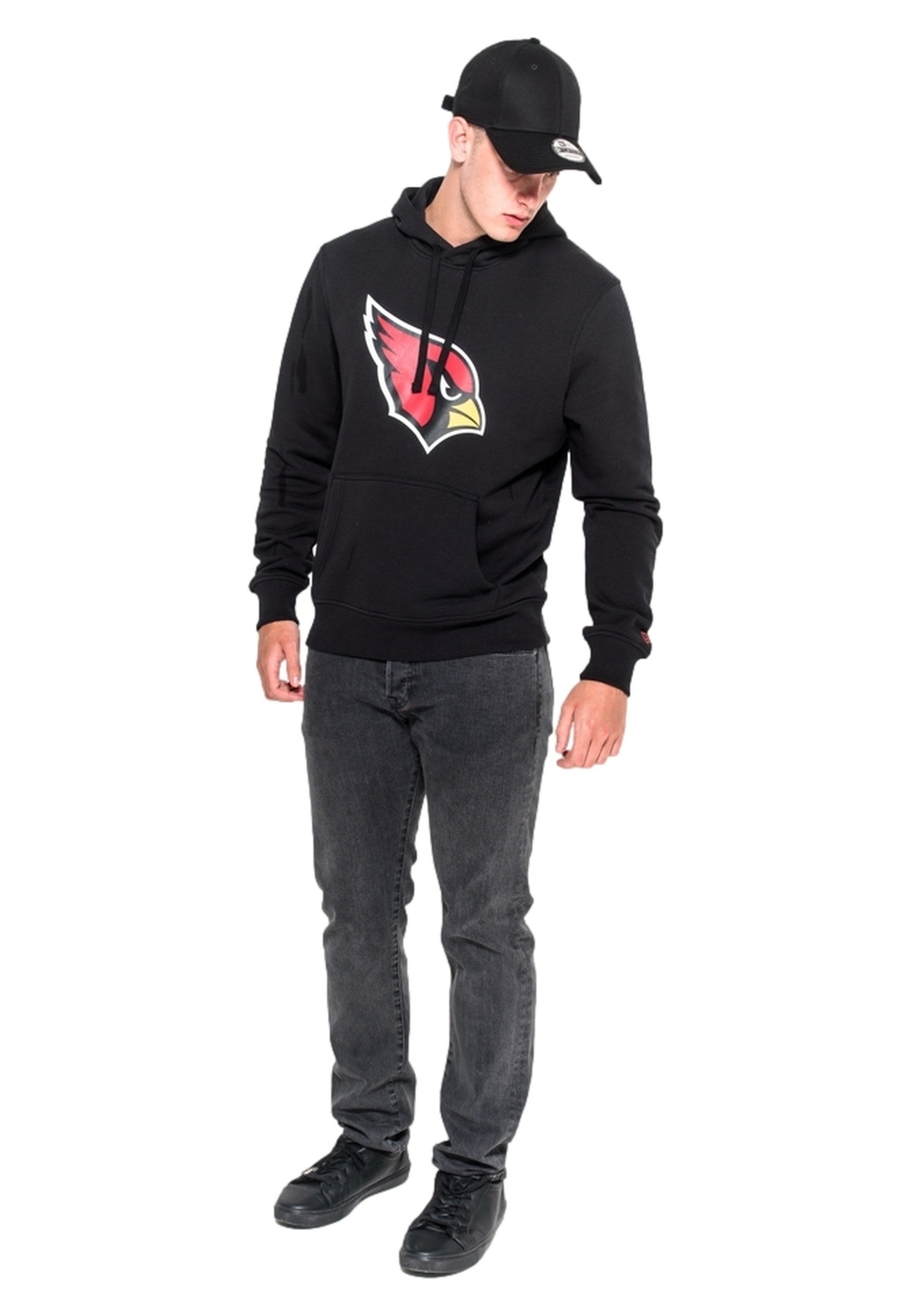 SUDADERA NEW ERA NEGRA CARDINALS TEAM LOGO PO HOODY