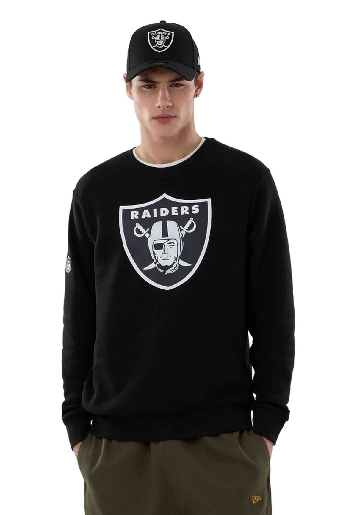 SUDADERA NEW ERA NEGRA LAS VEGAS RAIDERS CREWNECK SEWATSHIRT