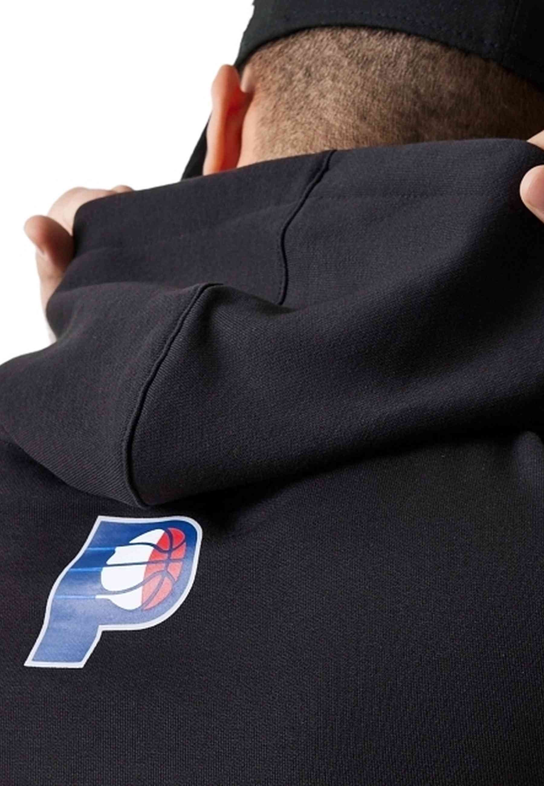 SUDADERA NEW ERA NEGRA PACERS NBA PARIS GAMES REGULAR HOODIE INDPAC