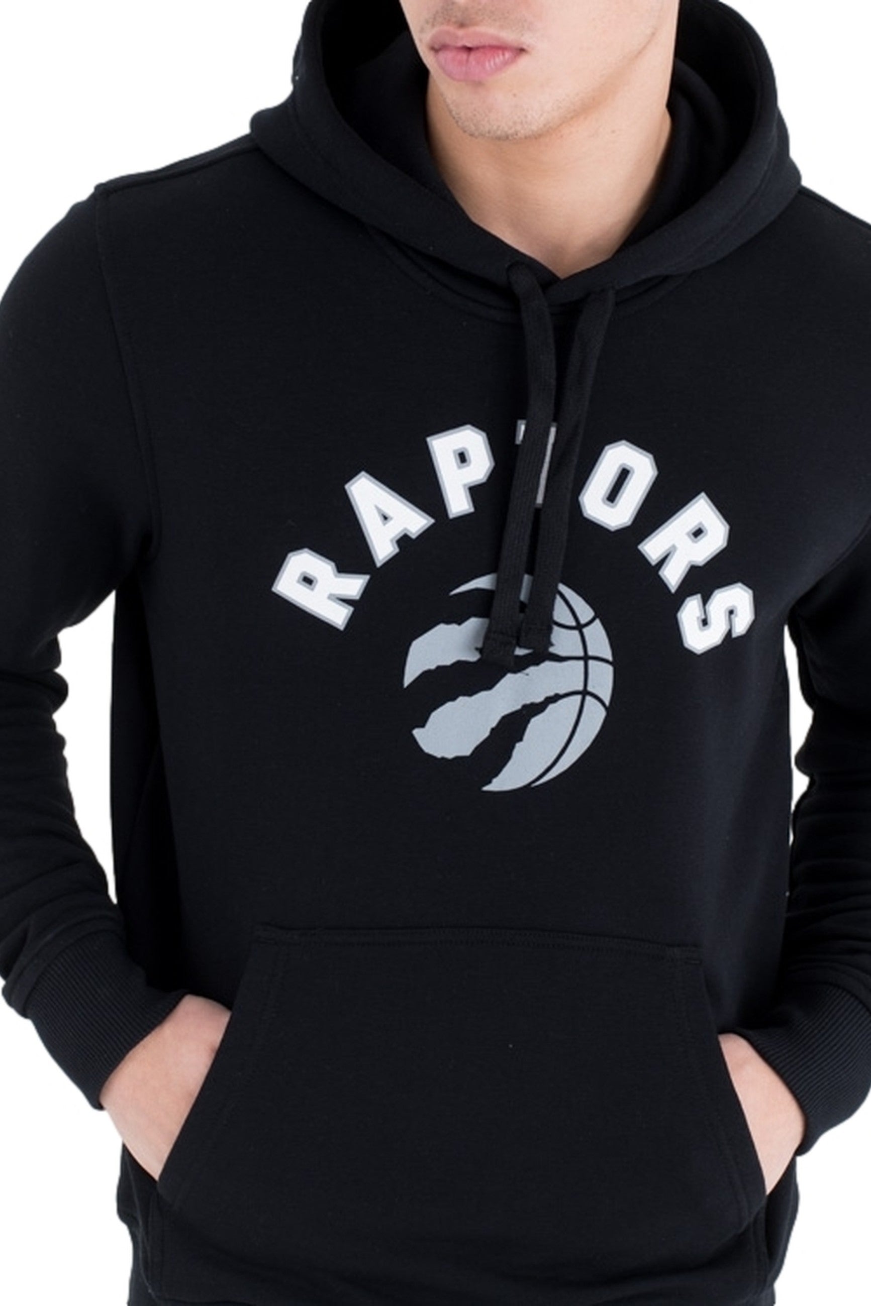 SUDADERA NEW ERA NEGRA RAPTORS TEAM LOGO PO HOODY