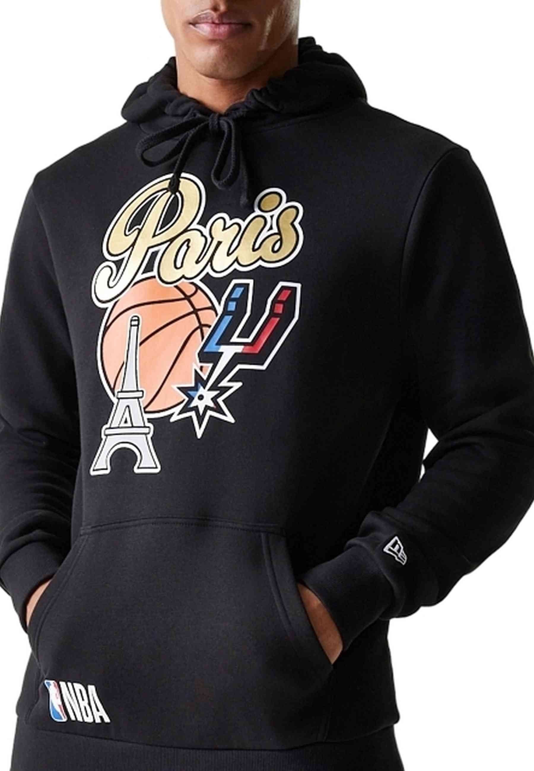 SUDADERA NEW ERA NEGRA SPURS NBA PARIS GAMES REG HOODY SAASPU