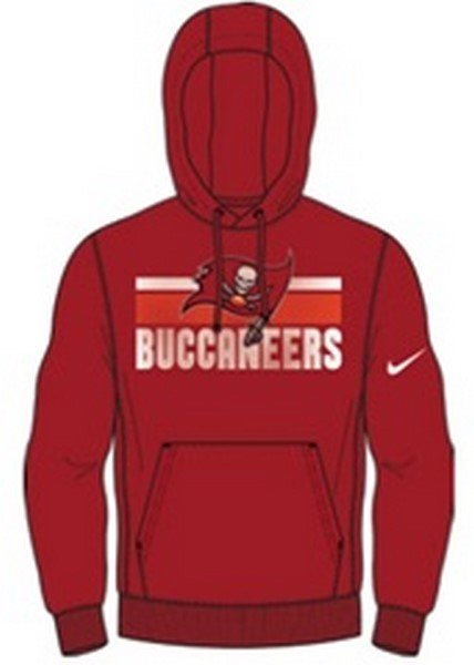 SUDADERA NIKE ROJA BUCCANEERS CLUB HOODIE WASTED LOGO - AREA ZERO