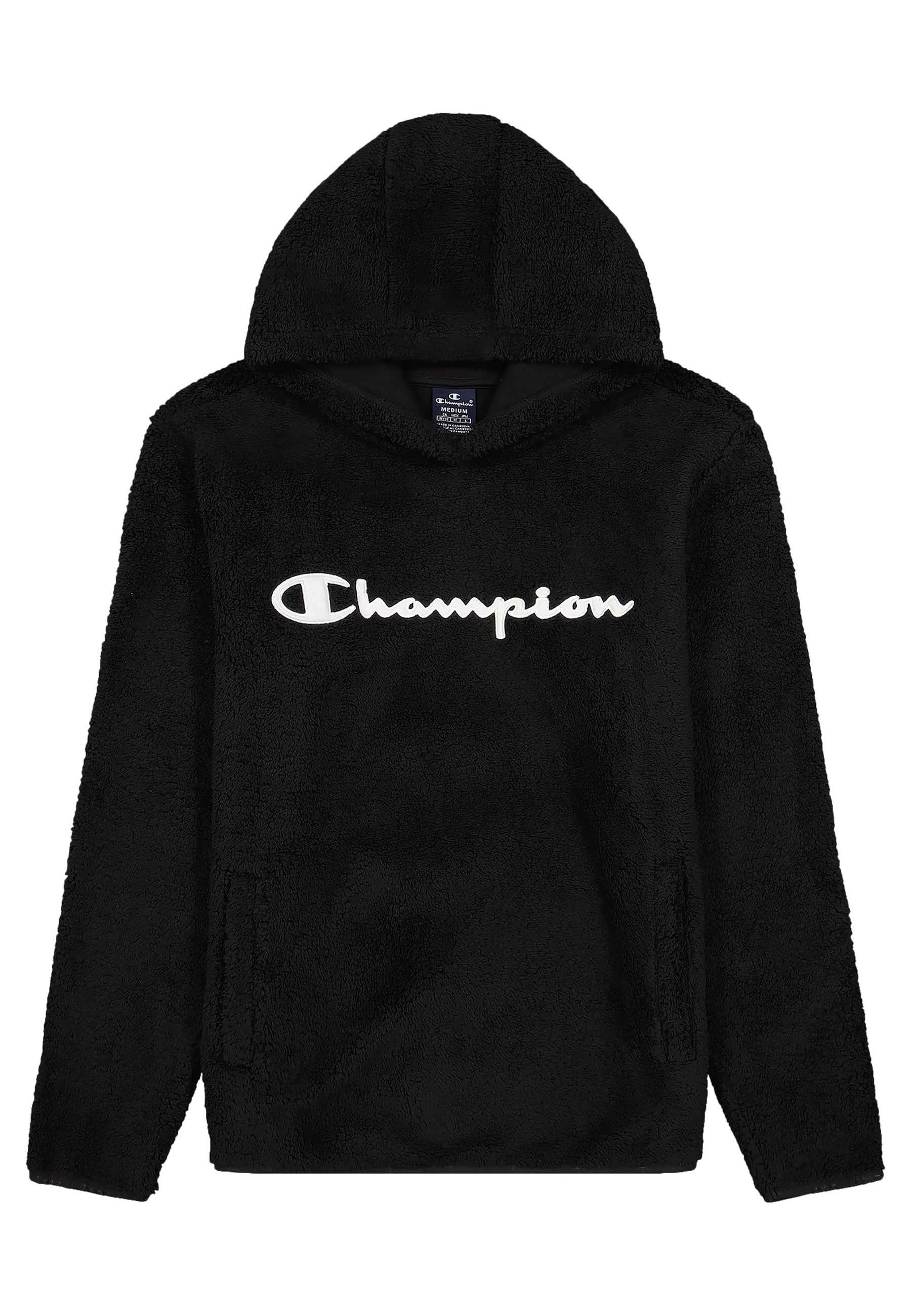 SUDADERA POLAR CHAMPION NEGRA BIG LOGO FLEECE HOODIE