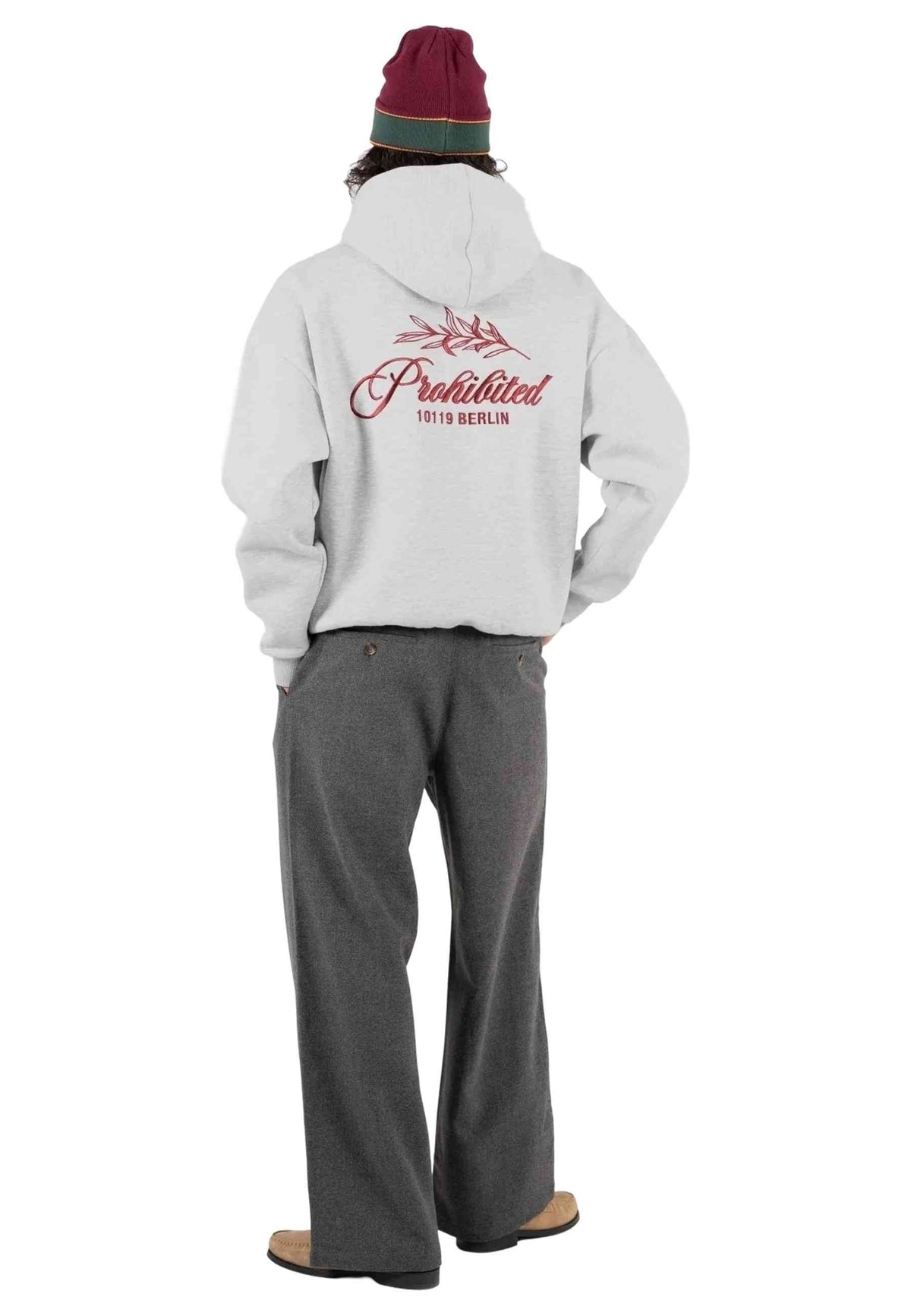 SUDADERA PROHIBITED GRIS LEAF HOODIE