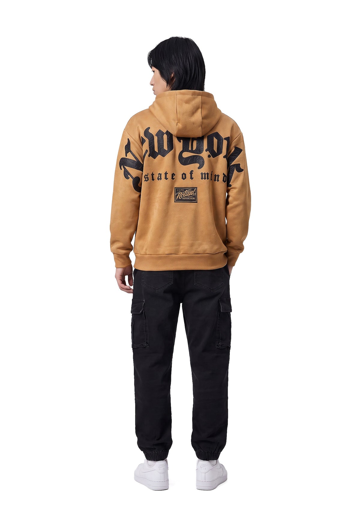 SUDADERA TOSTADA NEW YORK STATE OF MIND VELOUR HOODIE