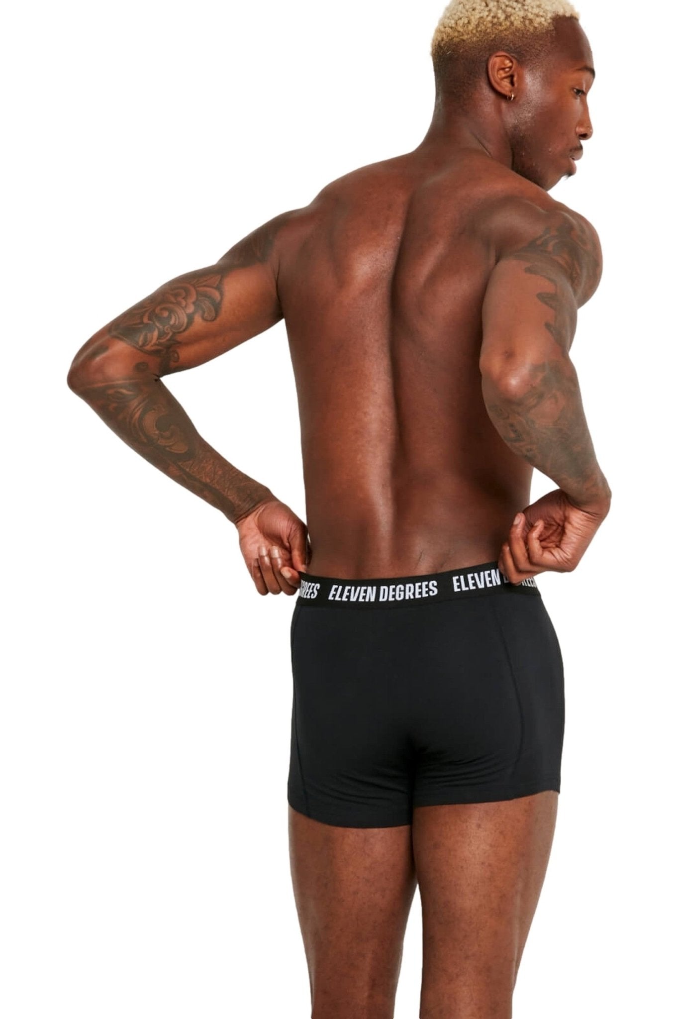 TRIPACK BOXERS 11 DEGREES NEGROS WORDS LOGO - AREA ZERO