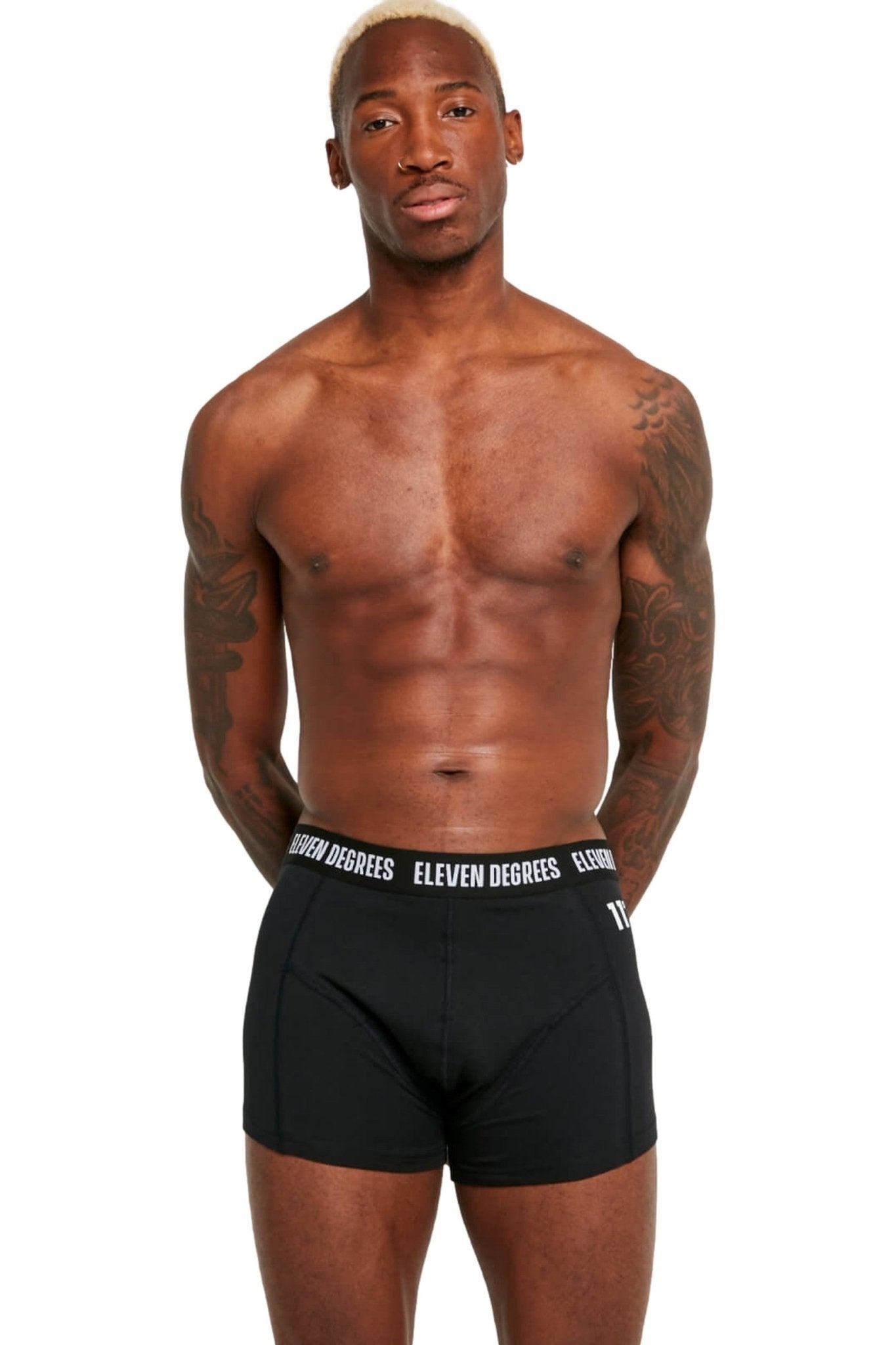 TRIPACK BOXERS 11 DEGREES NEGROS WORDS LOGO - AREA ZERO