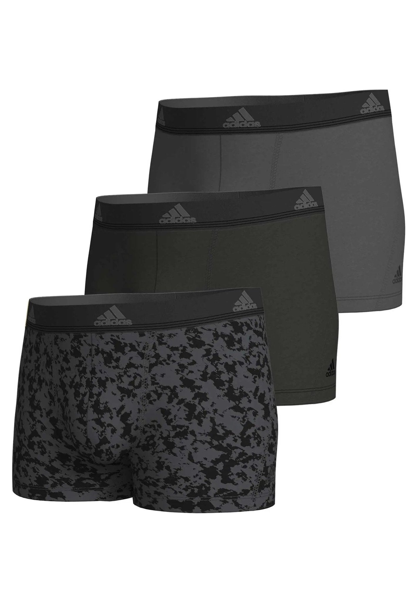 TRIPACK BOXERS ADIDAS NEGROS ACTIVE FLEX COTTON BLACK PRINT - AREA ZERO