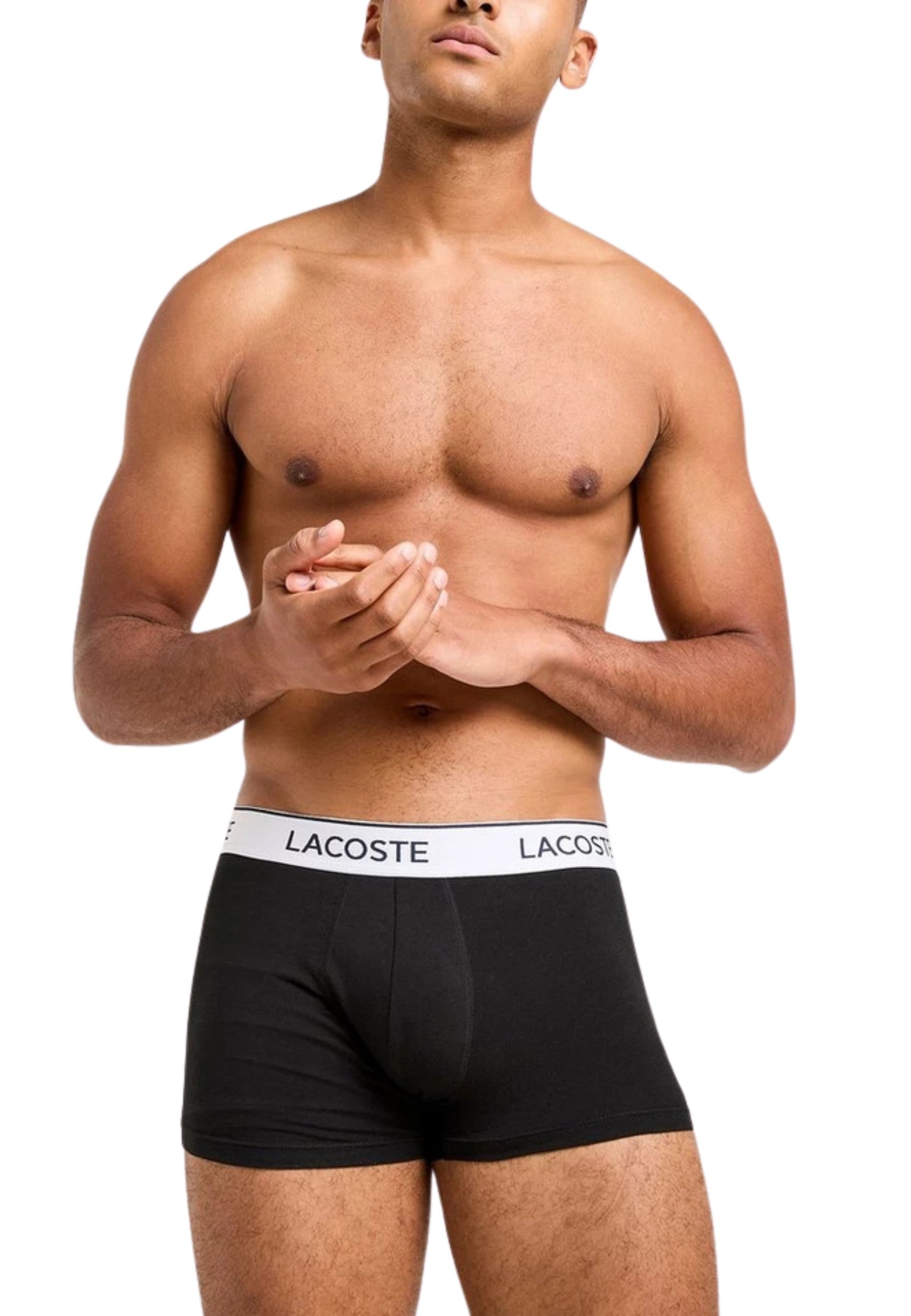 TRIPACK BOXERS LACOSTE NEGROS CLASSIC WAISTBAND SHORTS