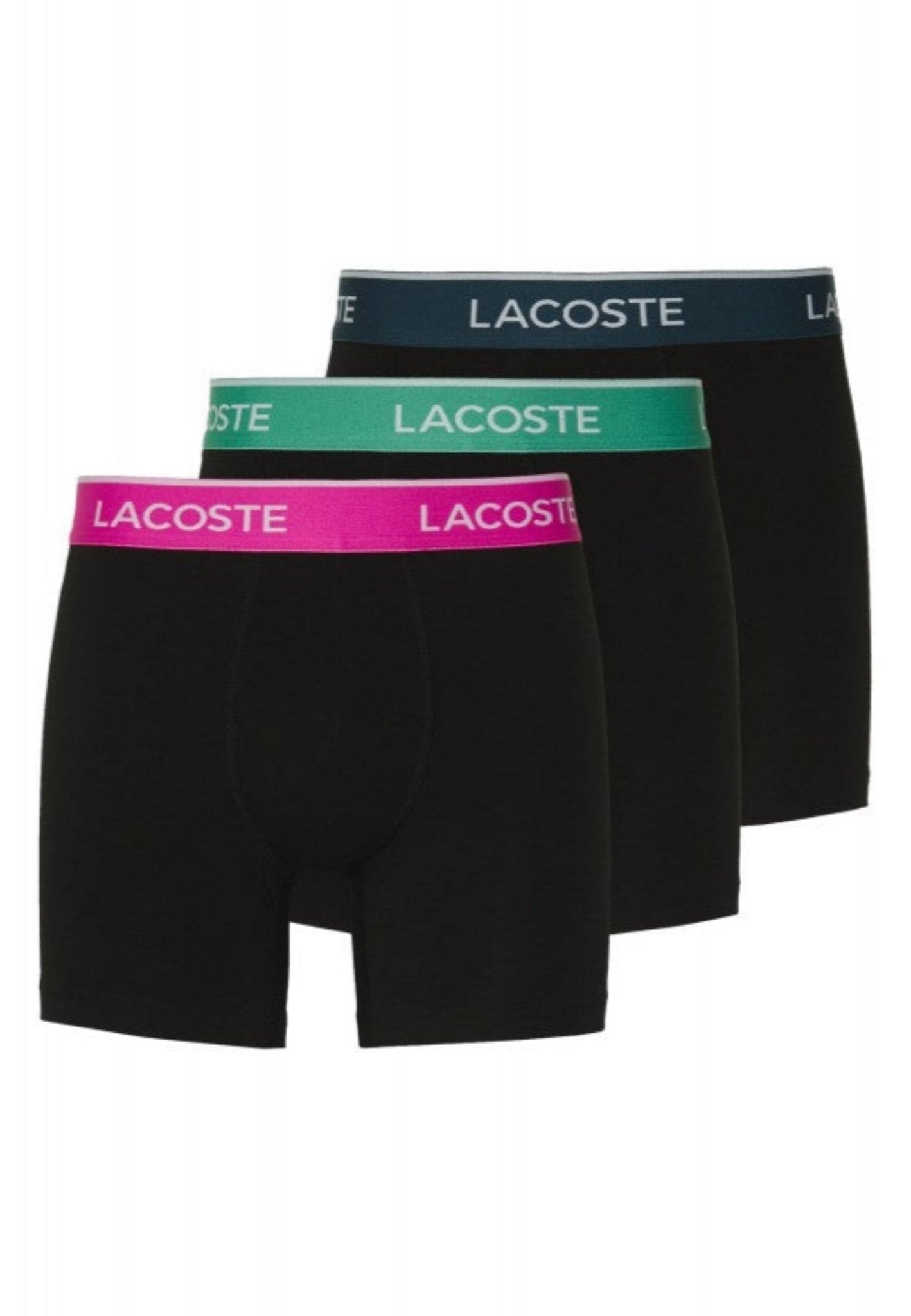 TRIPACK BOXERS LACOSTE NEGROS FAUCON - EPICEA - MALVA WAISTBAND - AREA ZERO