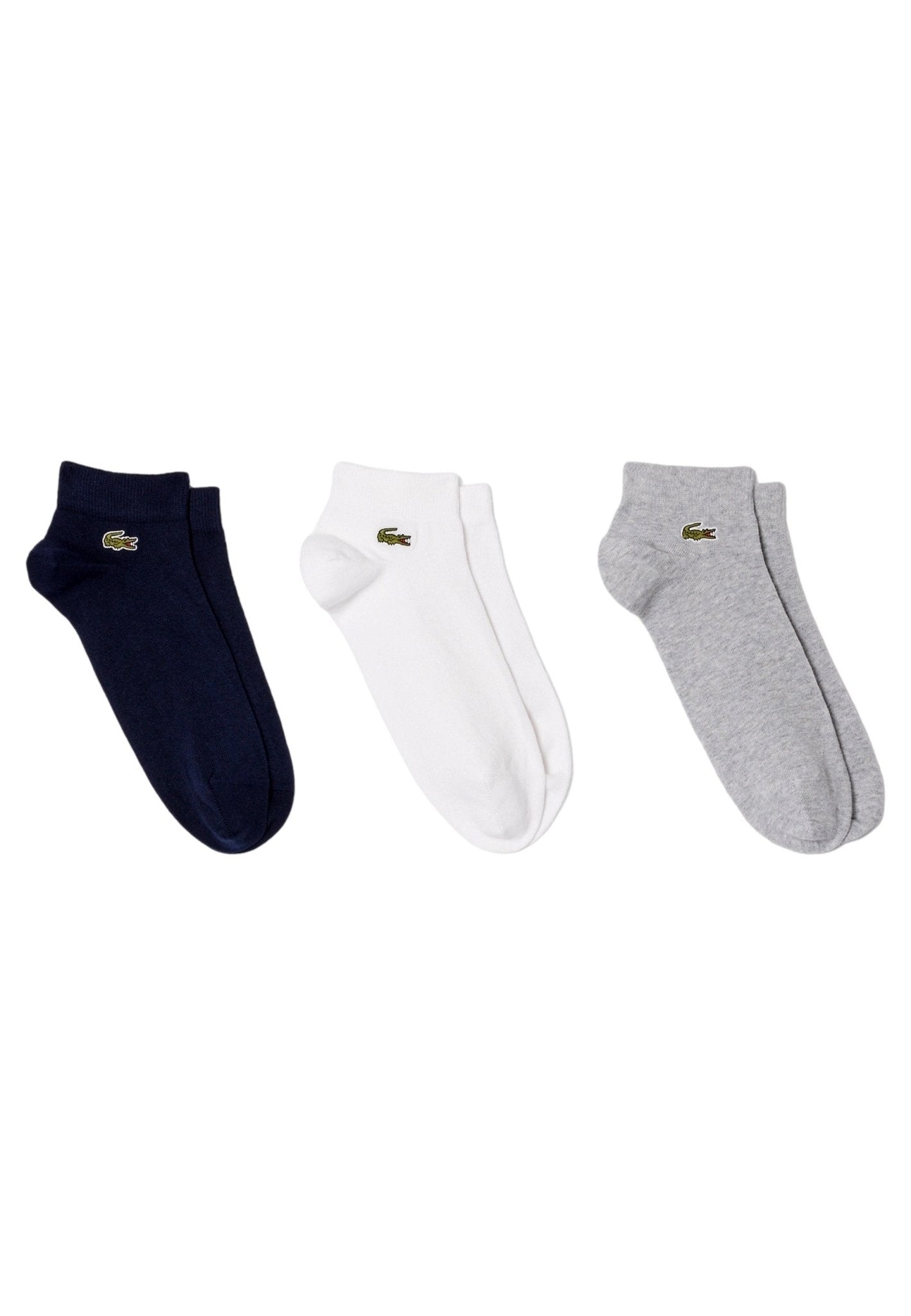 TRIPACK CALCETINES LACOSTE BLANCO/GRIS/NAVY LOW SOCKS - AREA ZERO