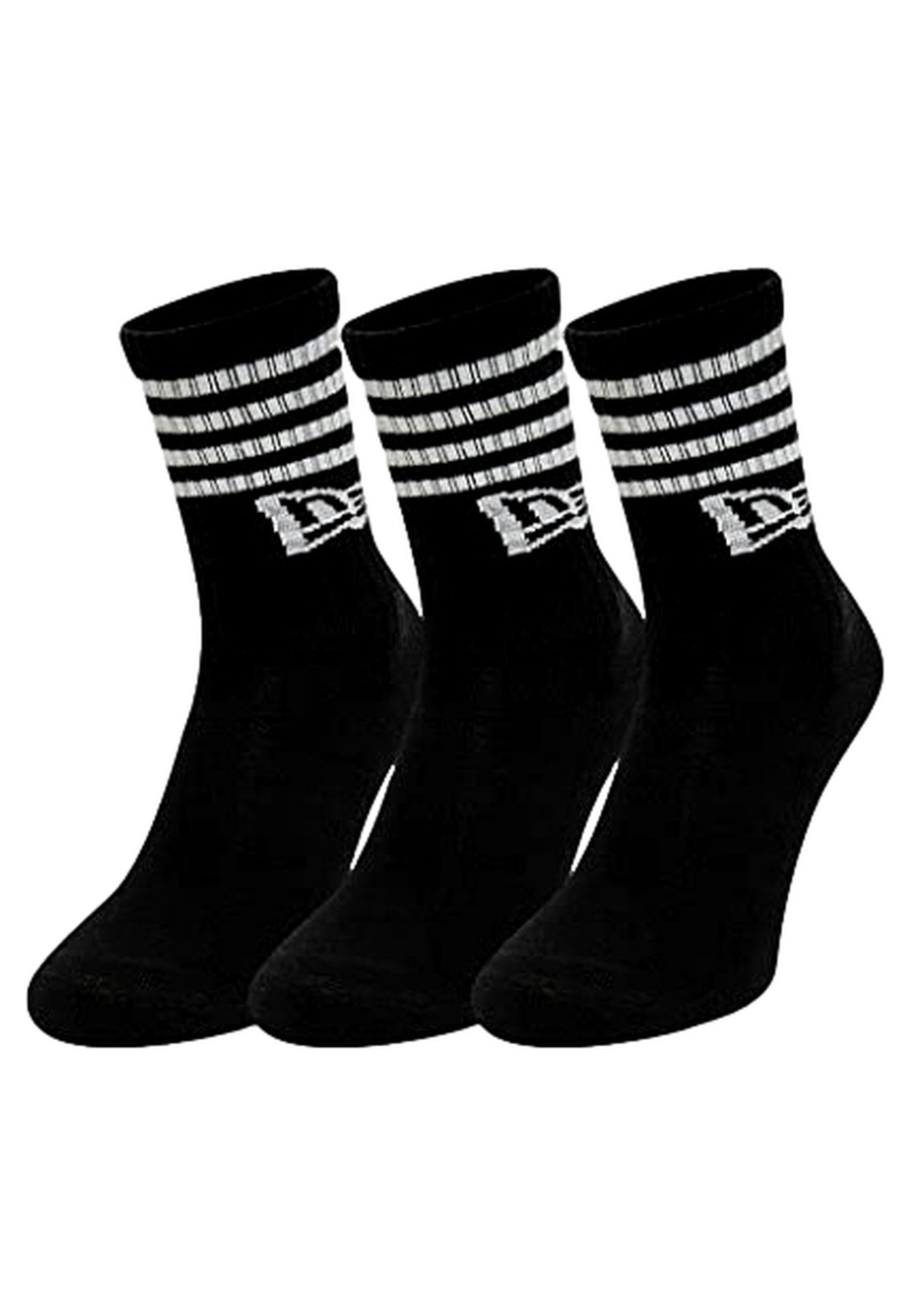 TRIPACK CALCETINES NEW ERA NEGROS STRIPE CREW SOCKS