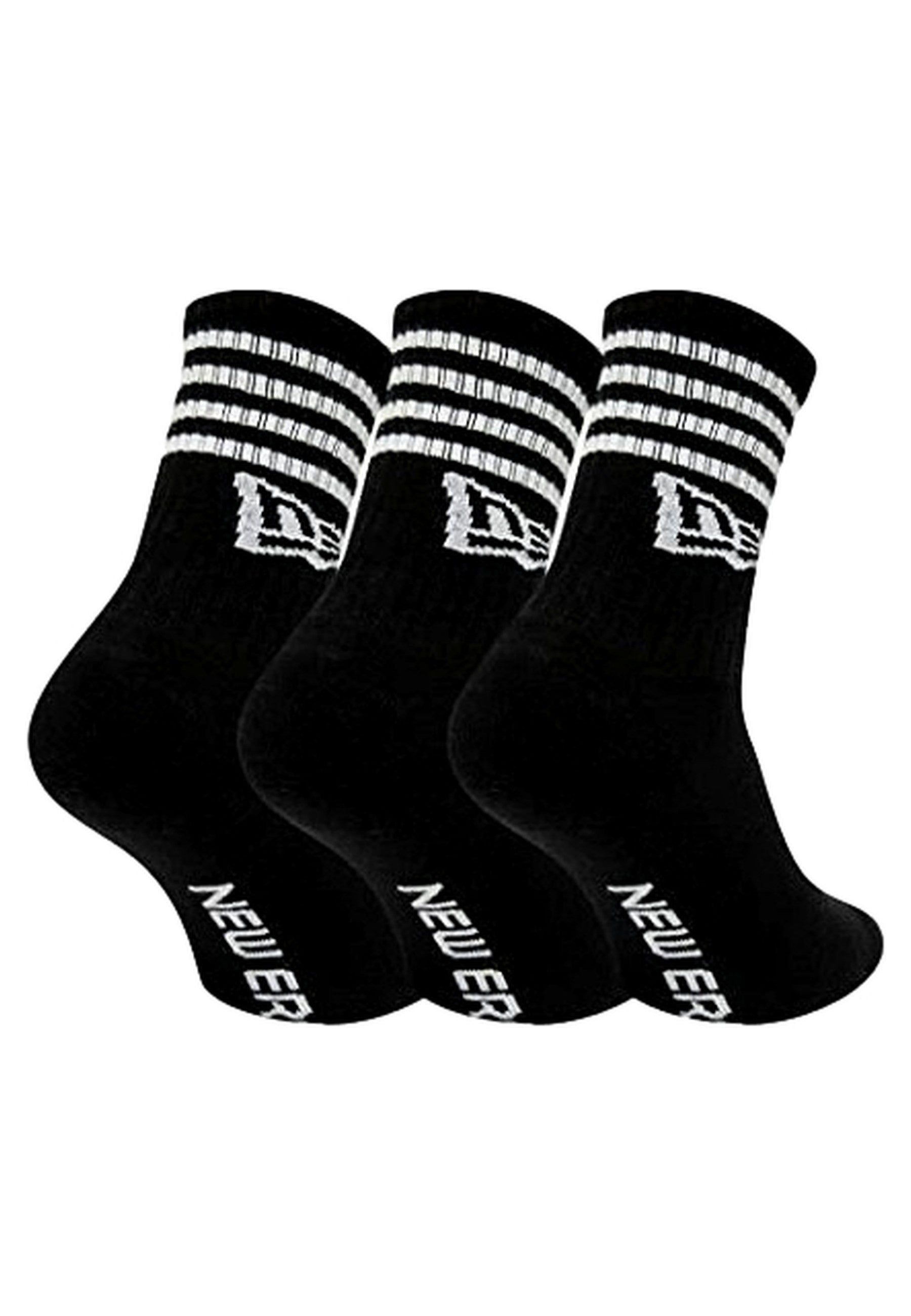 TRIPACK CALCETINES NEW ERA NEGROS STRIPE CREW SOCKS