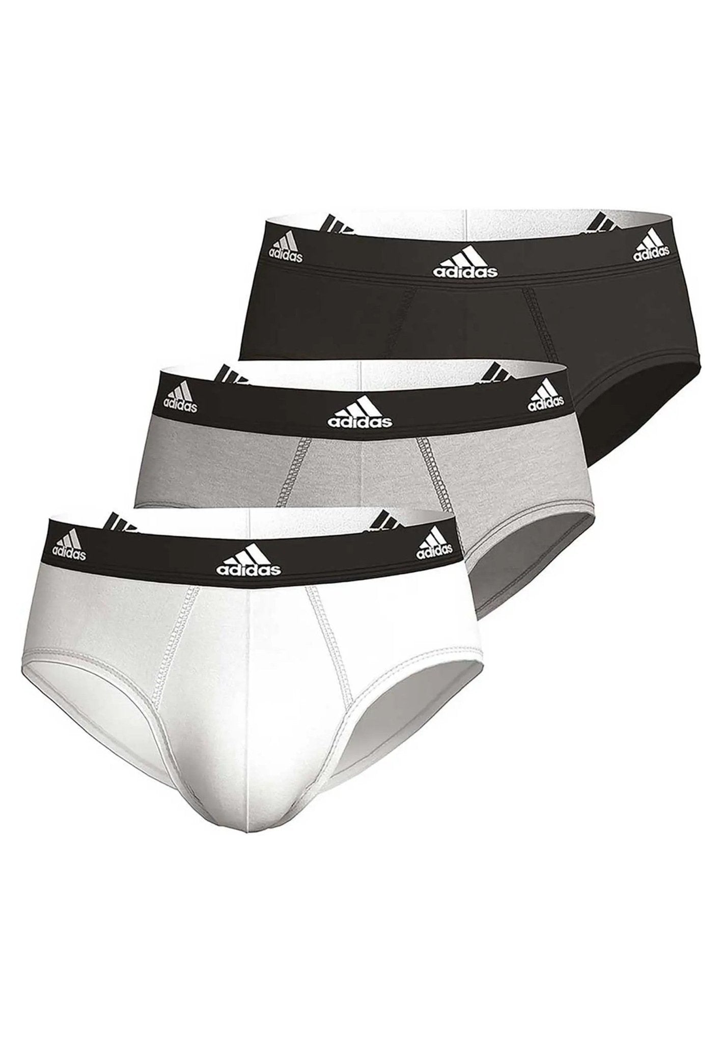 TRIPACK SLIPS ADIDAS BLANCO/GRIS/NEGRO ACTIVE FLEX COTTON ASSORTED PACK - AREA ZERO