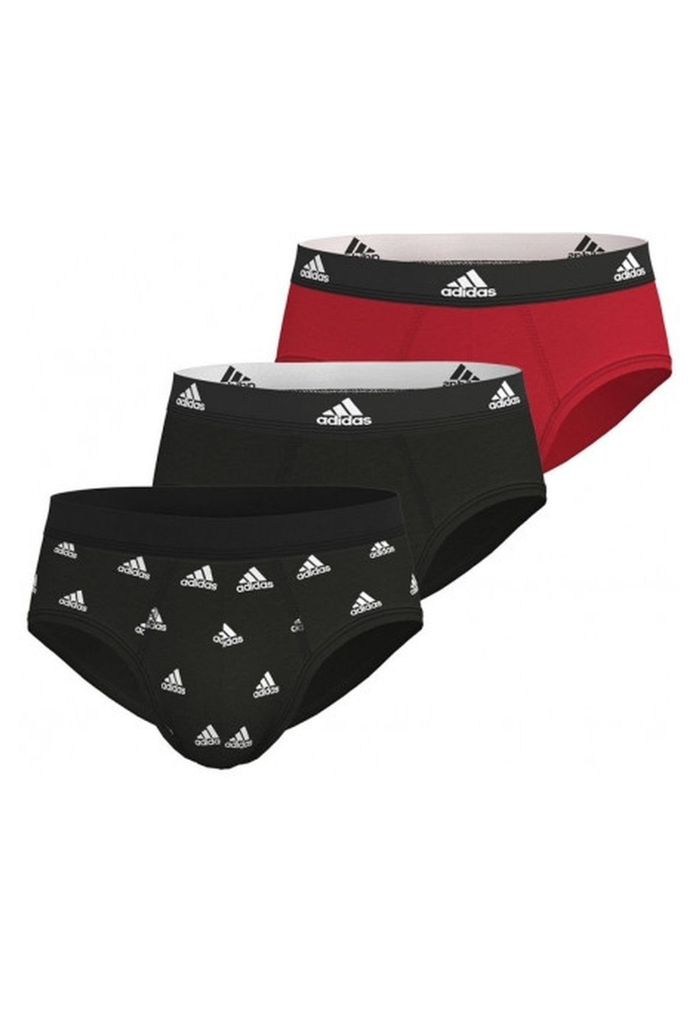 TRIPACK SLIPS ADIDAS ROJO/NEGRO ACTIVE FLEX COTTON BRIEF - AREA ZERO