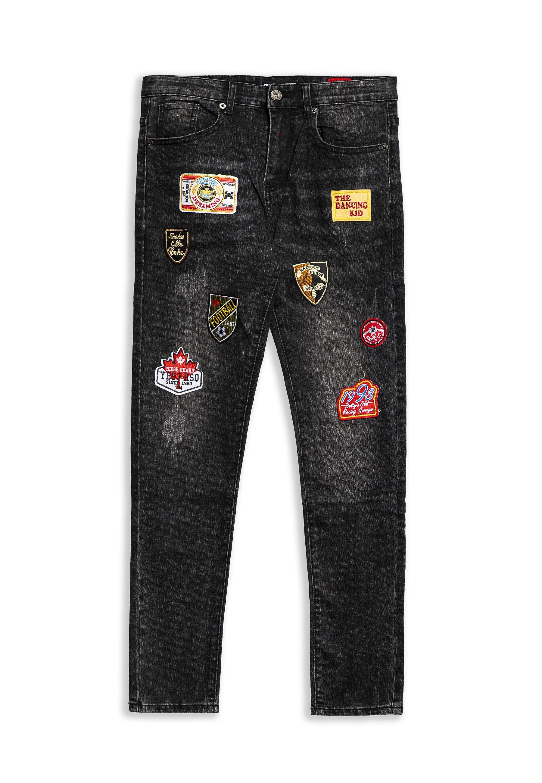 VAQUERO NEGRO GASTADO DANCING KID PATCHED PANT