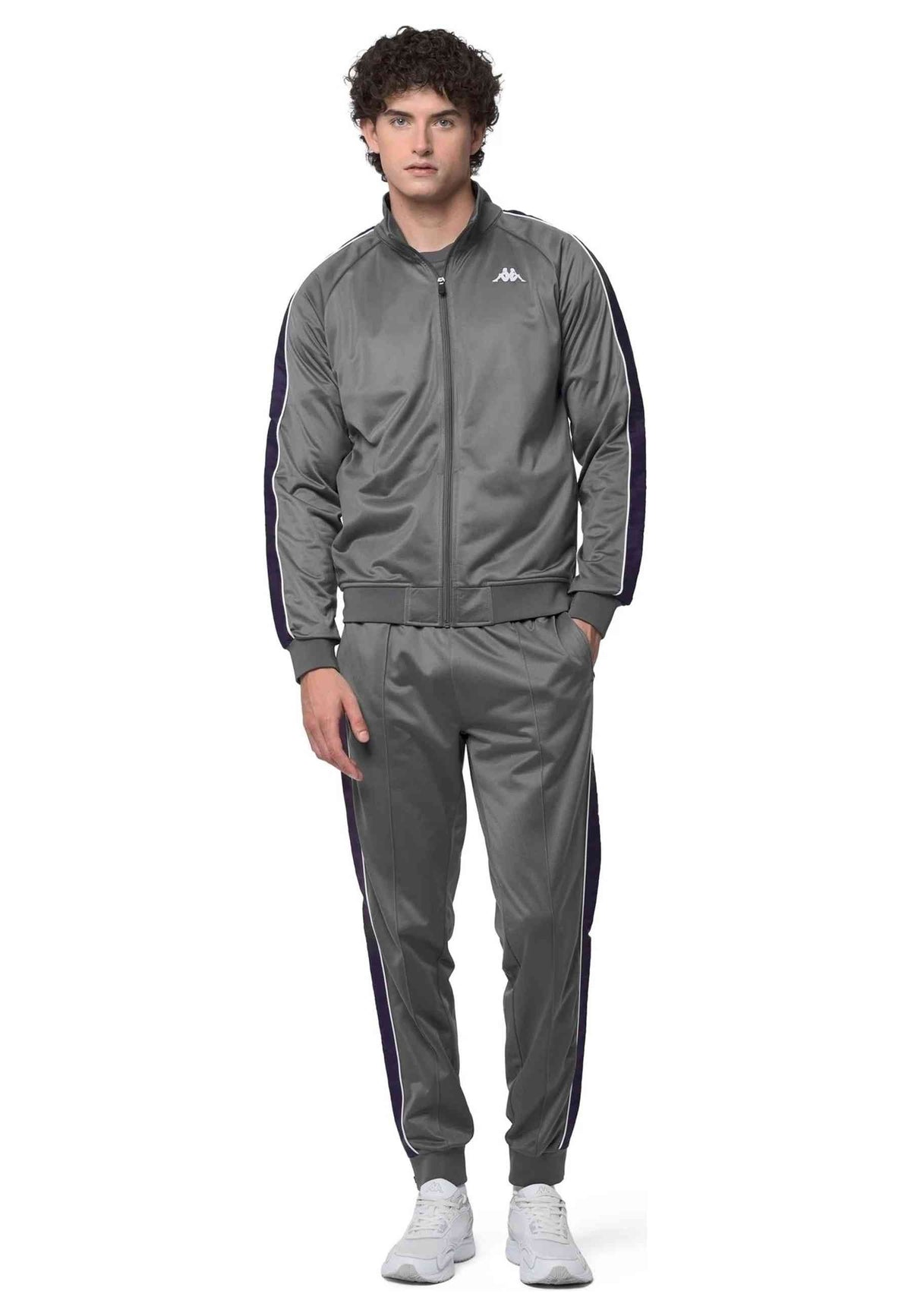 CHAQUETA KAPPA GRIS/VIOLETA ANNISTON SLIM 222 BANDA JACKET
