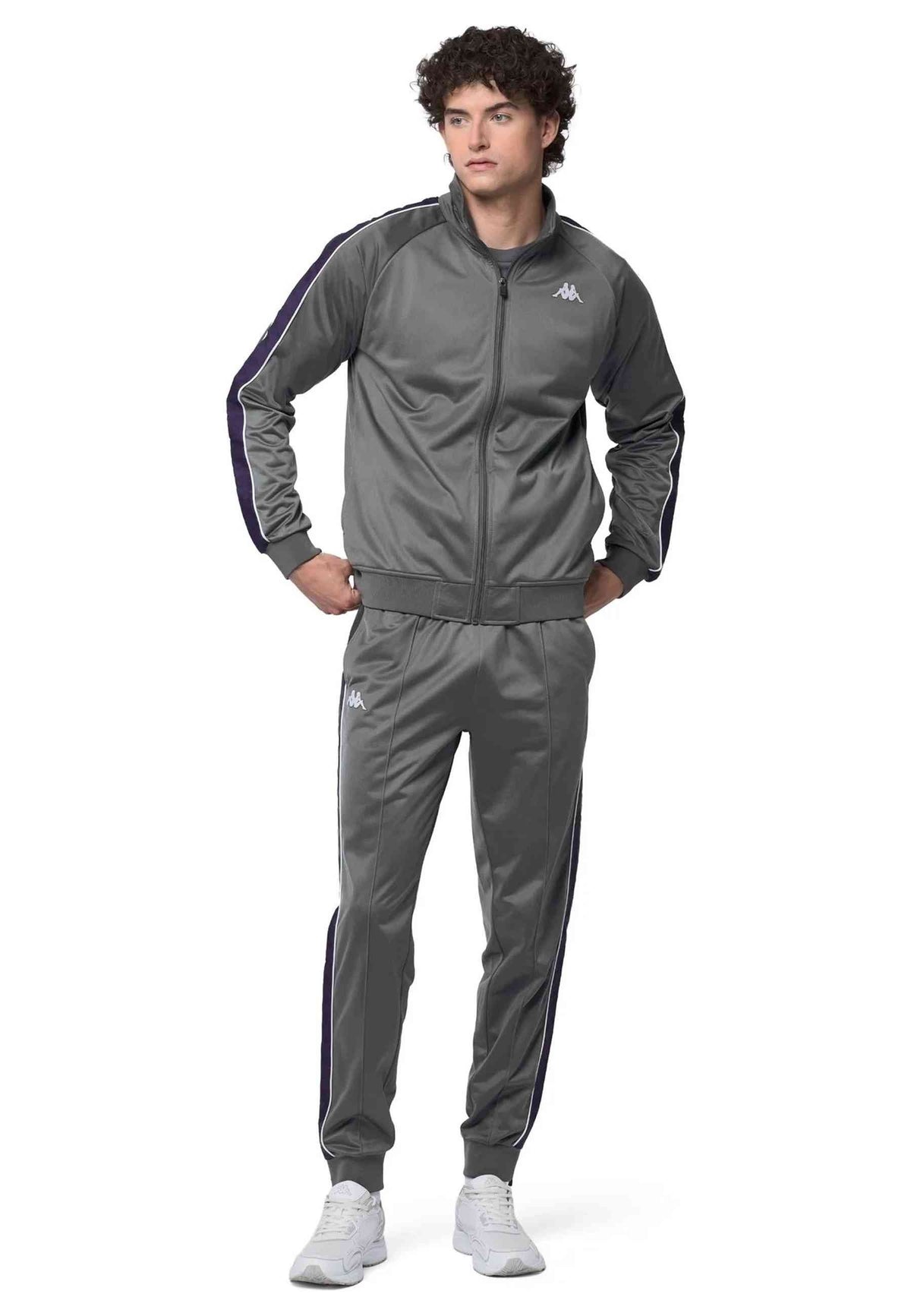 PANTALON KAPPA GRIS/VIOLETA BANDA RASTORIA SLIM TRACKPANT