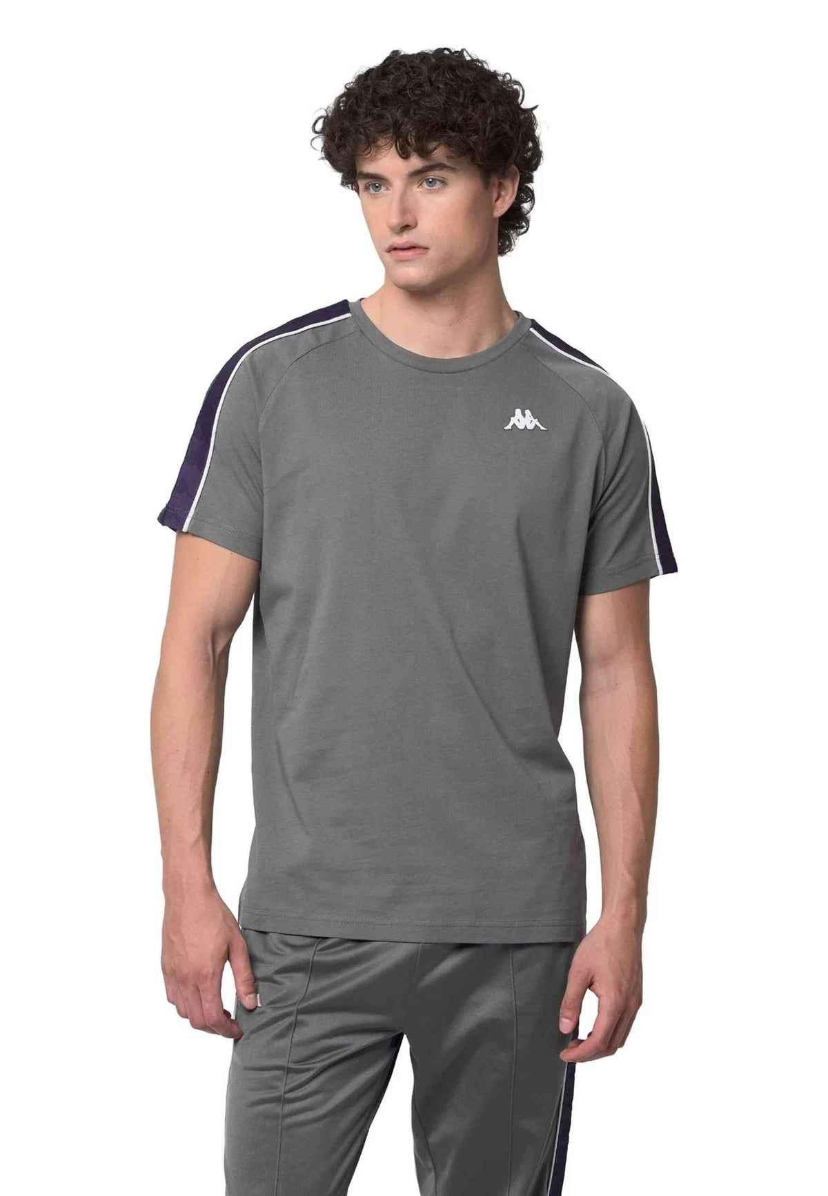 CAMISETA KAPPA GRIS/VIOLETA COEN SLIM FIT TEE