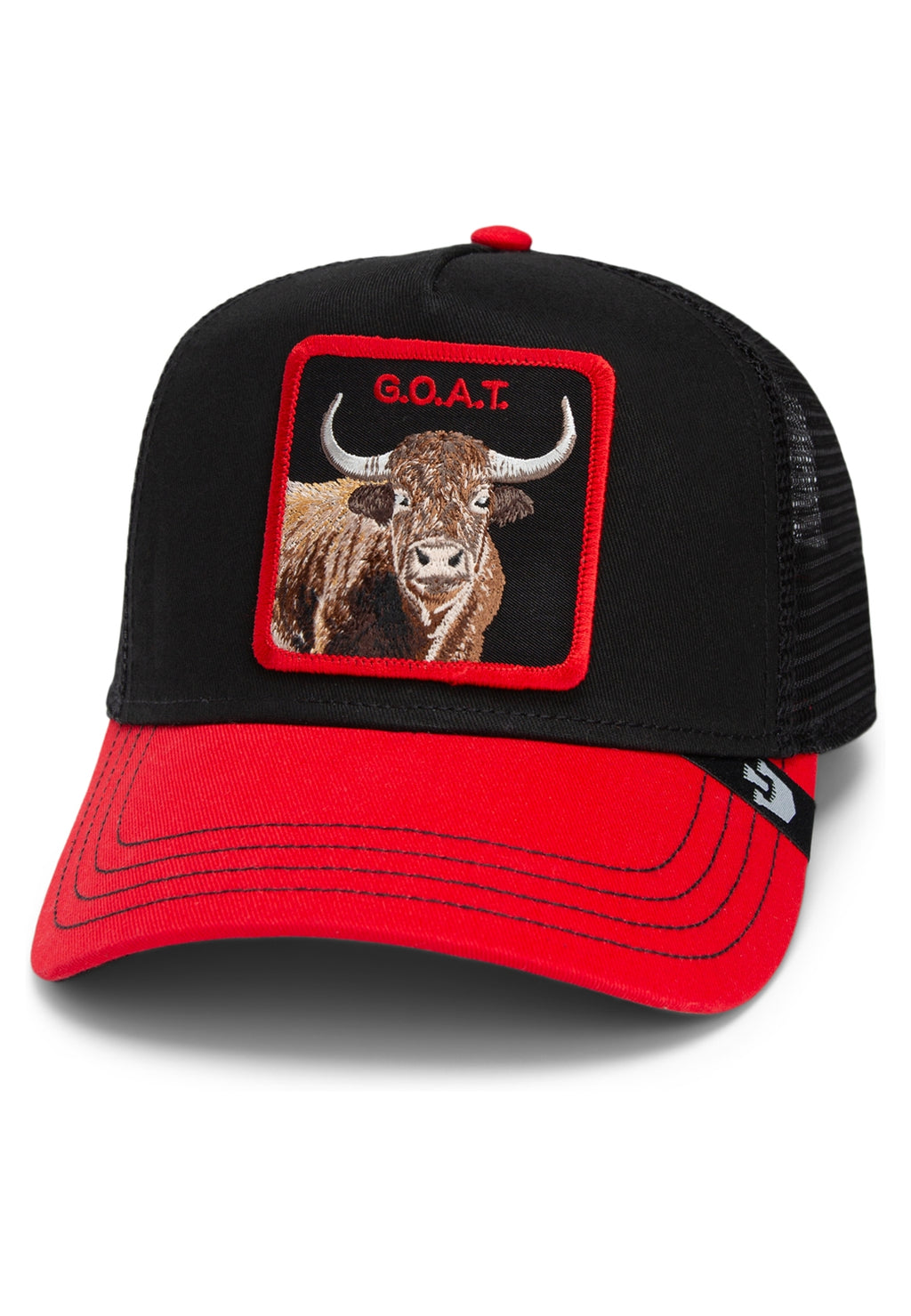 GORRA GOORIN BROS NEGRA/ROJA CABRA THE GOAT STEER TRUCKER CAP