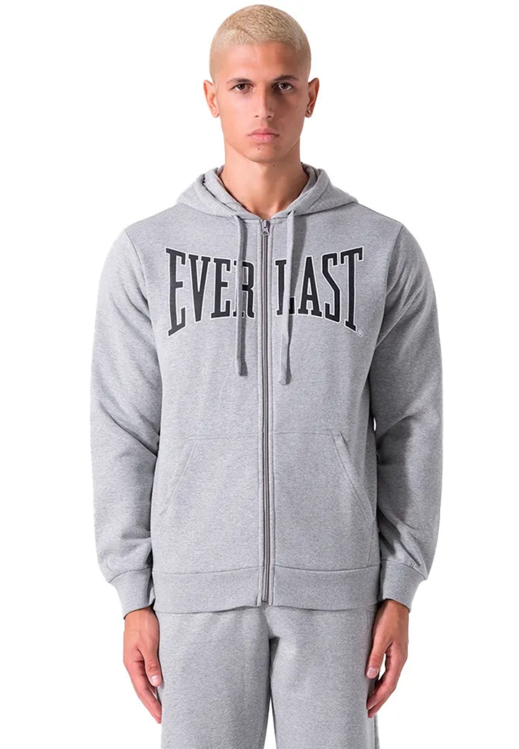 CHAQUETA EVERLAST GRIS LFS ICONIC PRINTED LOGO ZIP HOODIE