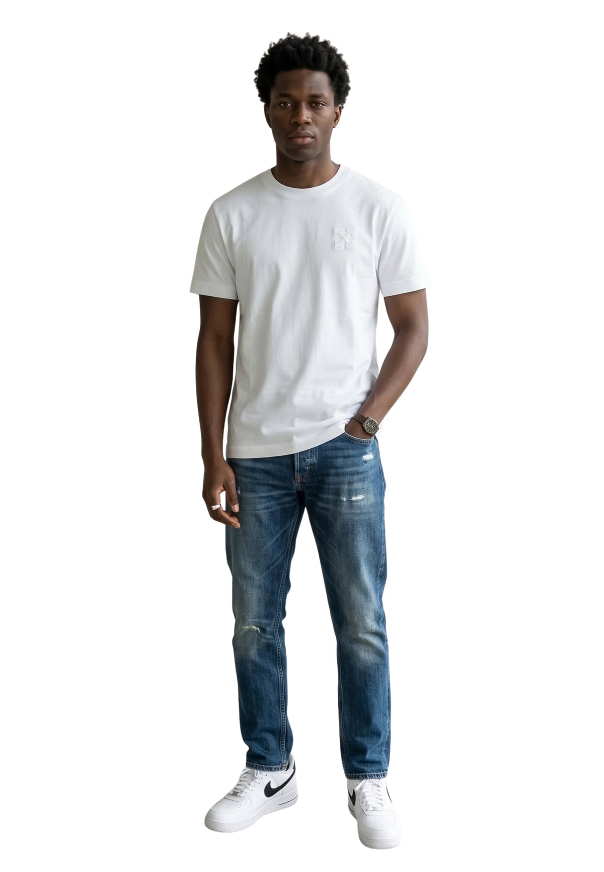 CAMISETA L/AB c/o Off-White BLANCA CHEST LOGO CLASSIC CREW UNDERSHIRT