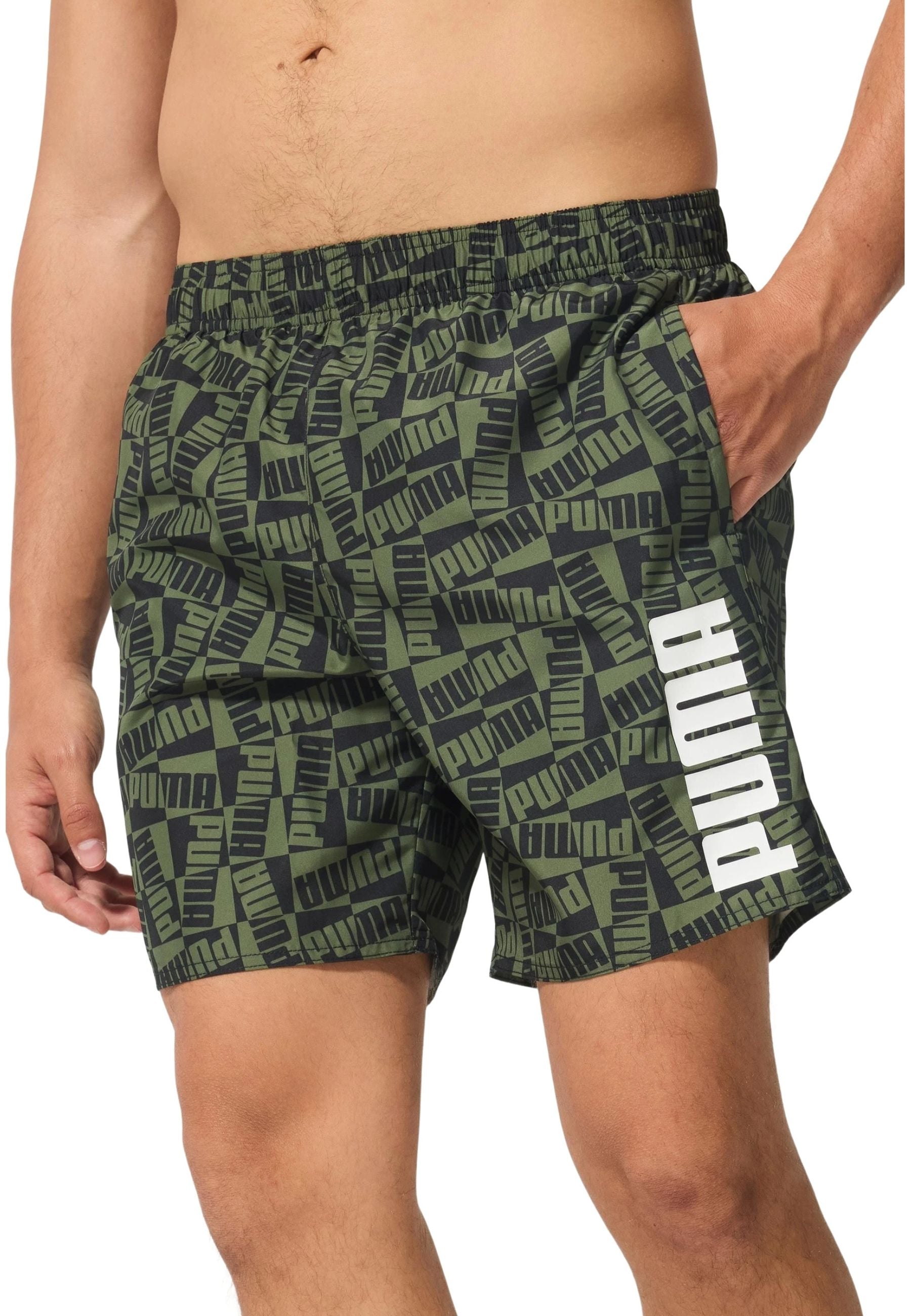 BAÑADOR PUMA VERDE SWIM MEN PRINTED MID SHORTS
