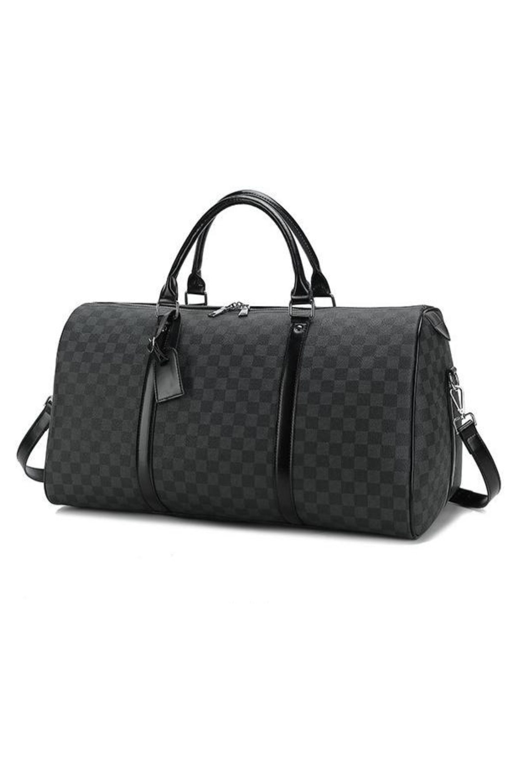 BOLSA DE DEPORTE OVER STREET NEGRA DAMERO CLASSIC BARREL