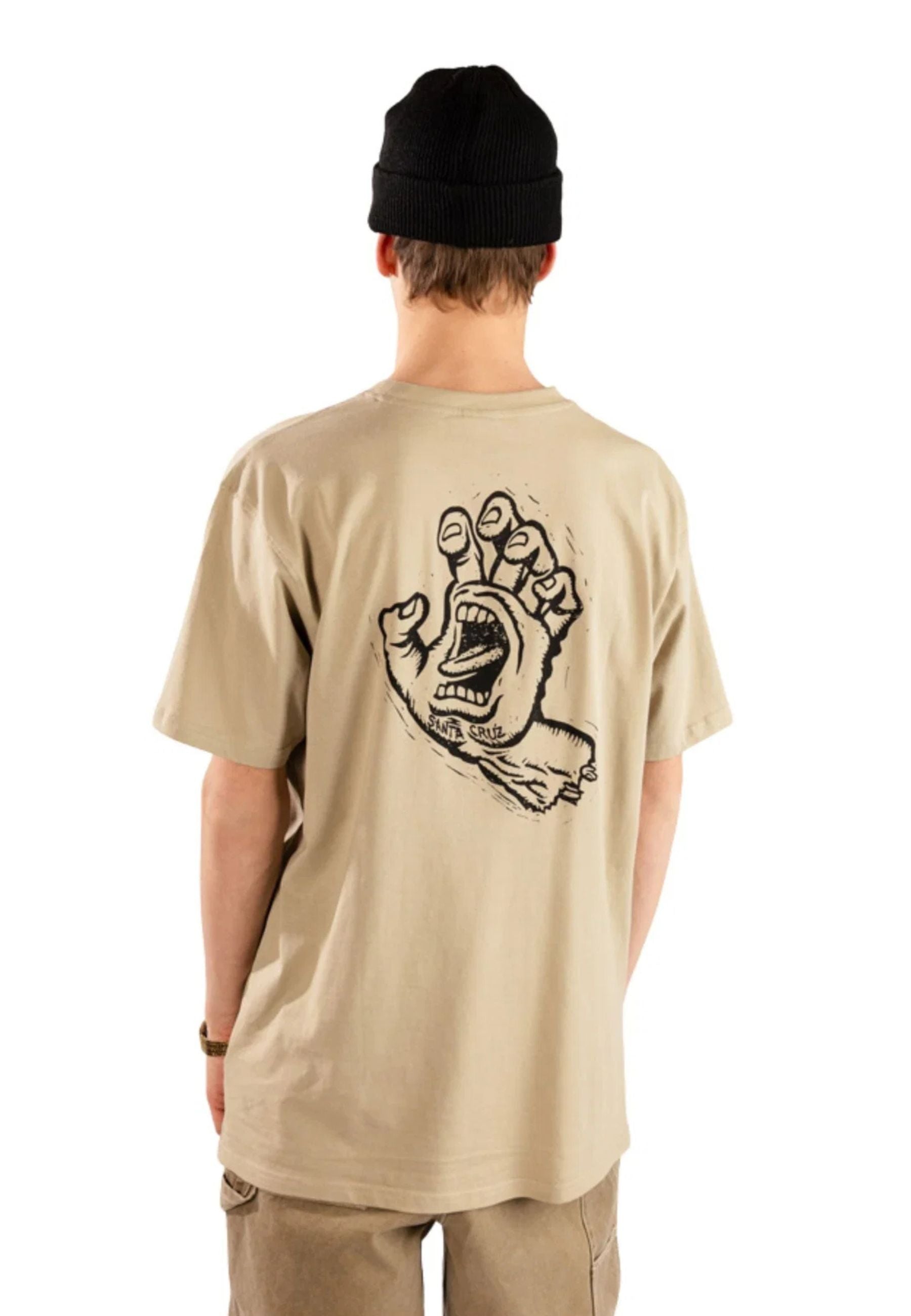 CAMISETA SANTA CRUZ BEIGE STAMPED SCREAMING HAND TEE
