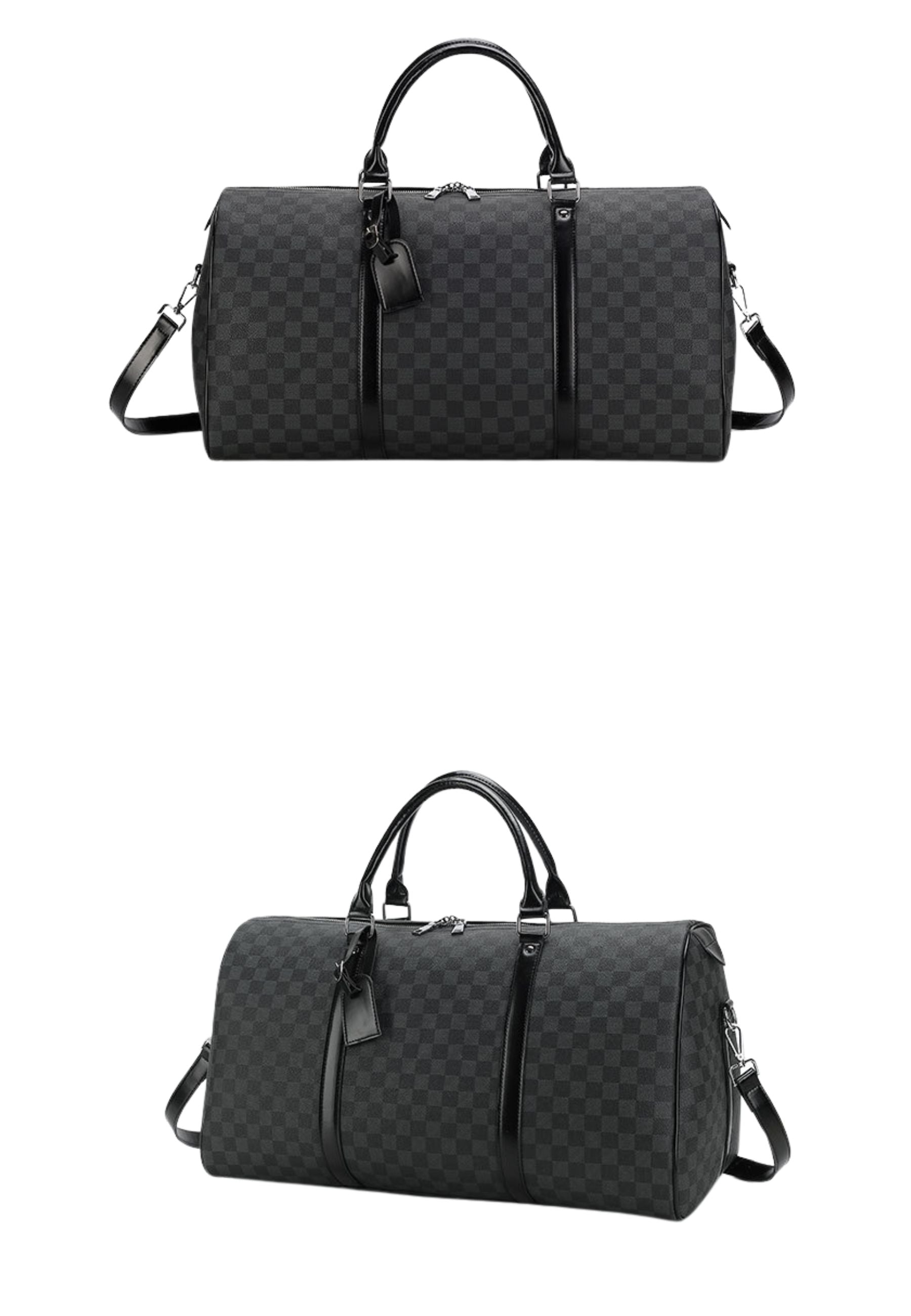 BOLSA DE DEPORTE OVER STREET NEGRA DAMERO CLASSIC BARREL