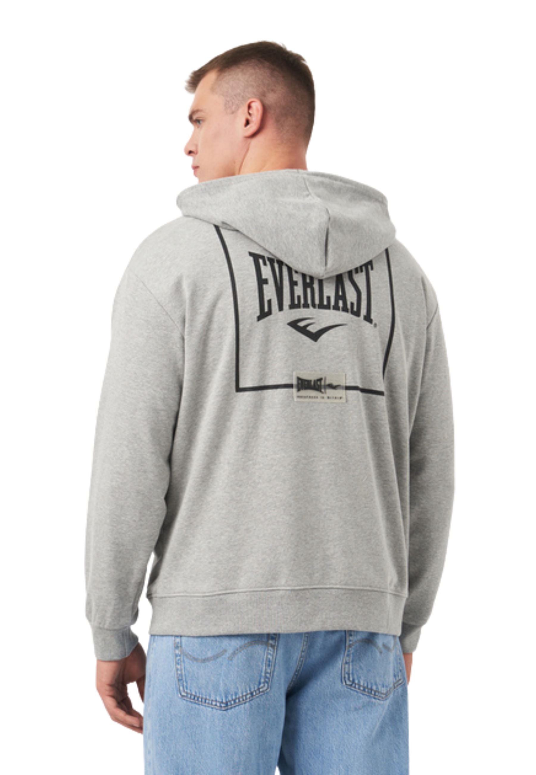 CHAQUETA EVERLAST GRIS LFS ICONIC ZIP HOODIE BACK SQUARE