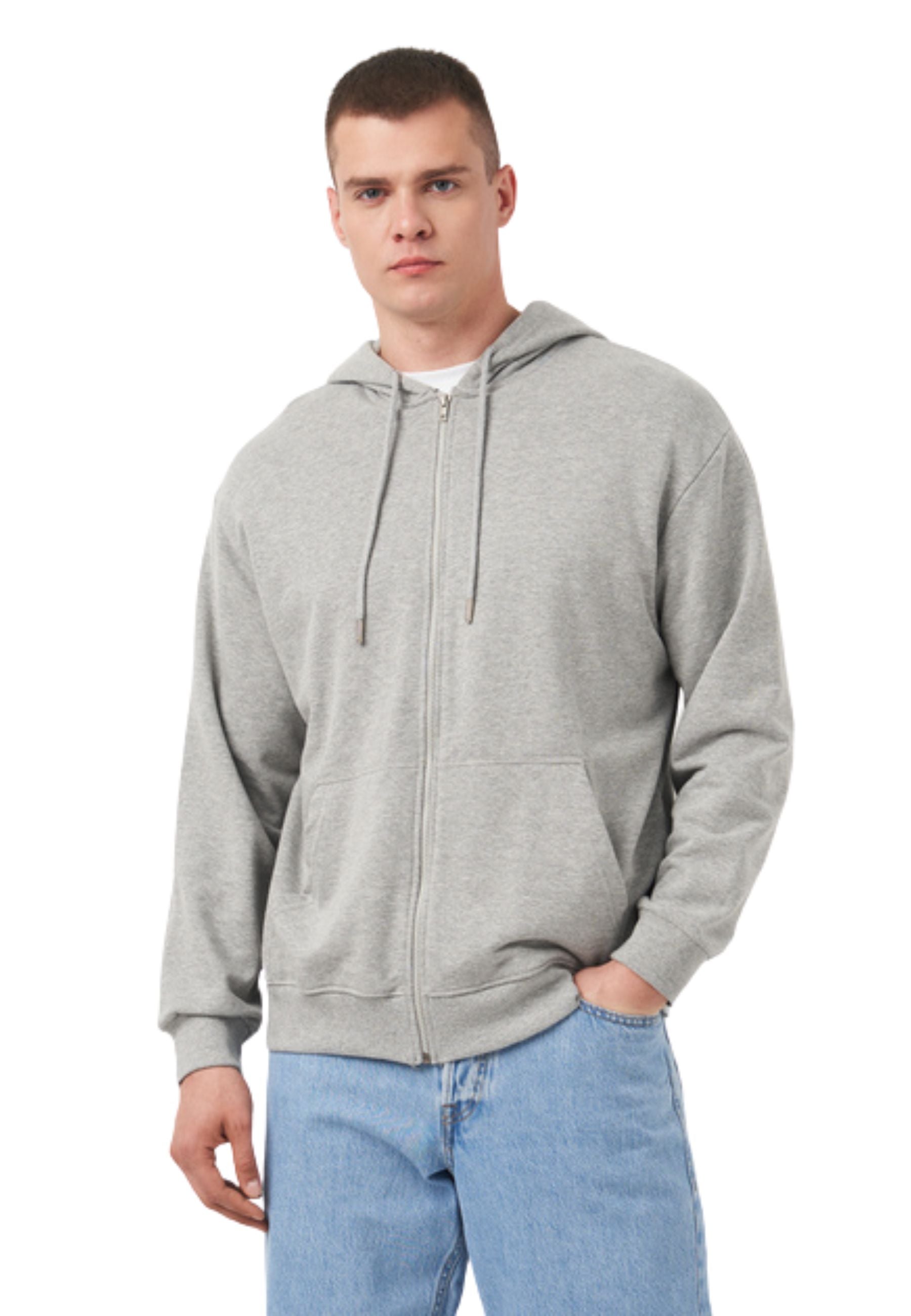 CHAQUETA EVERLAST GRIS LFS ICONIC ZIP HOODIE BACK SQUARE