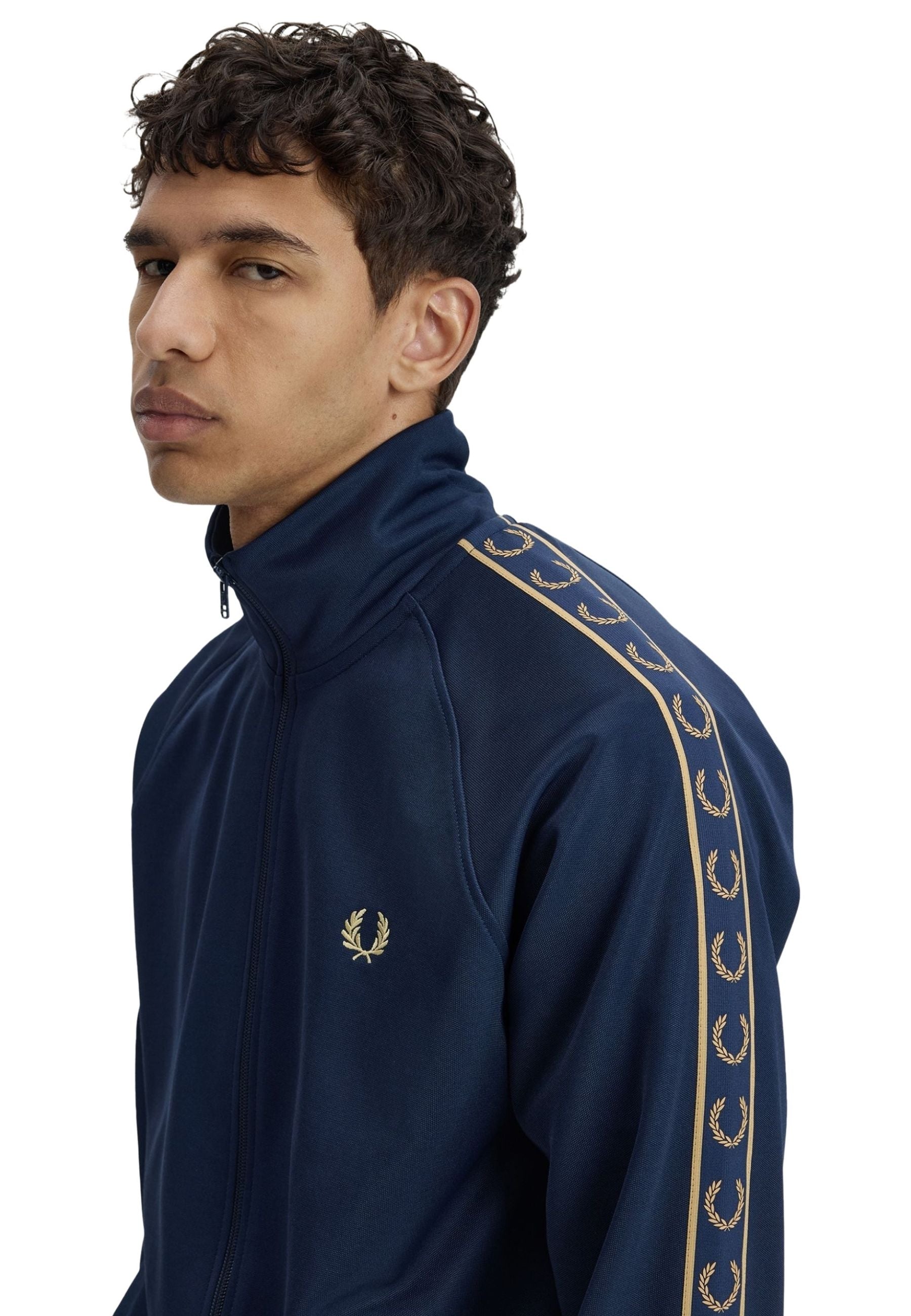 CHAQUETA FRED PERRY MARINO CONTRAST TAPE TRACK JACKET