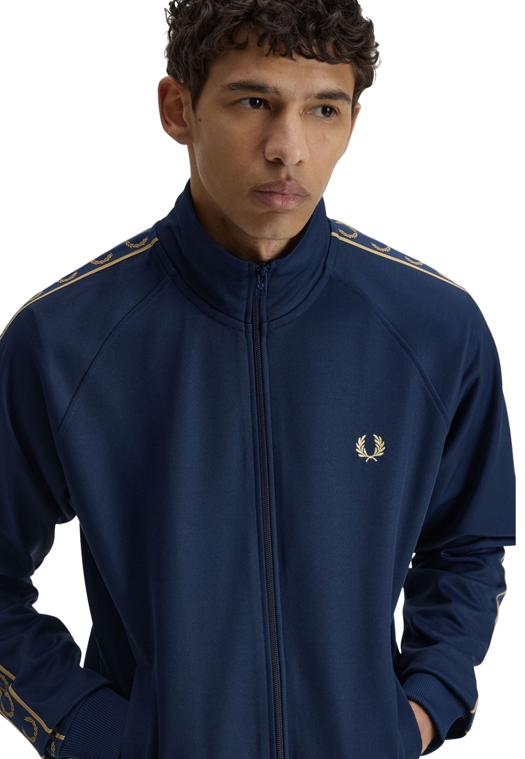 CHAQUETA FRED PERRY MARINO CONTRAST TAPE TRACK JACKET