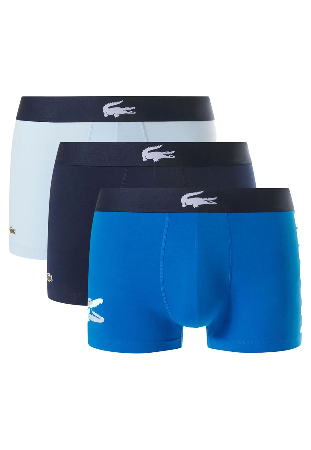 TRIPACK BOXERS LACOSTE AZULES STRETCH COTTON TRUNKS