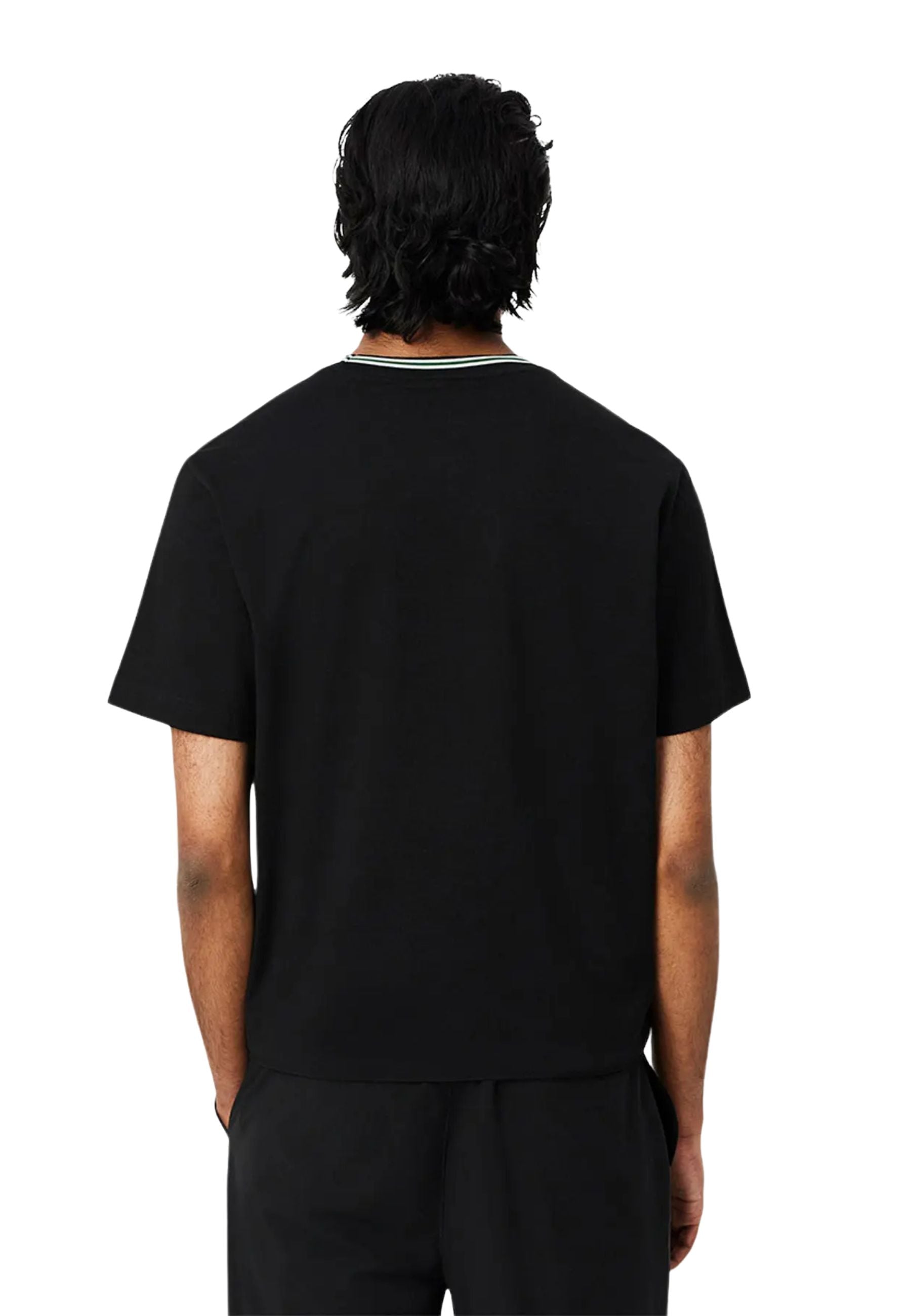 CAMISETA LACOSTE NEGRA RINGER TEE