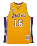 CAMISETA MITCHELL & NESS LOS ANGELES LAKERS NBA PAU GASOL 16 SWINGMAN JERSEY AMARILLA
