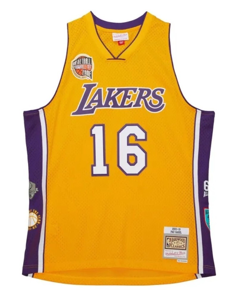 camiseta Mitchell & Ness Los Angeles Lakers NBA Pau Gasol 16 Swingman Jersey amarilla